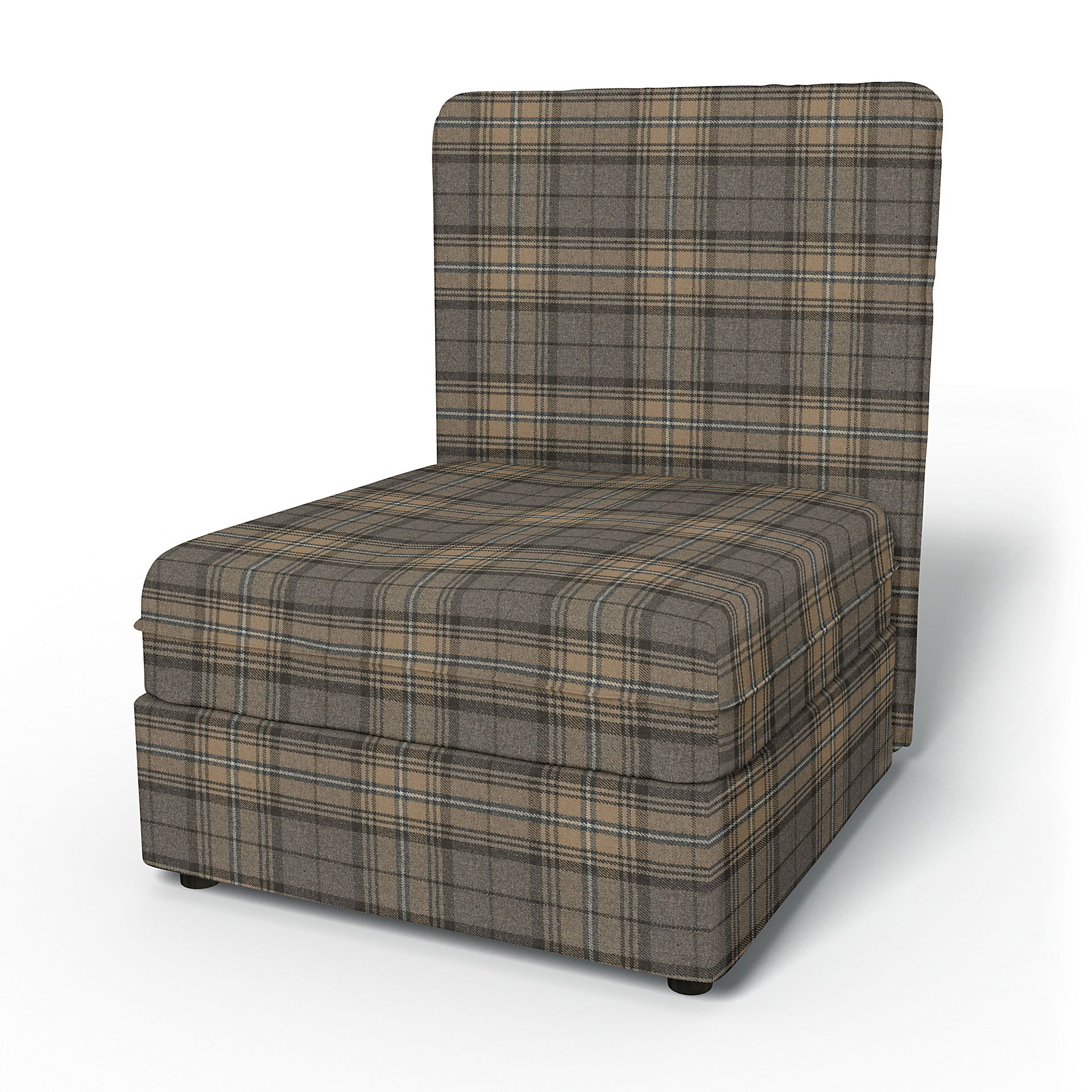 IKEA - Vallentuna Seat Module with High Back and Storage Cover 80x100cm 32x39in, Bark Brown, Wool - Bemz