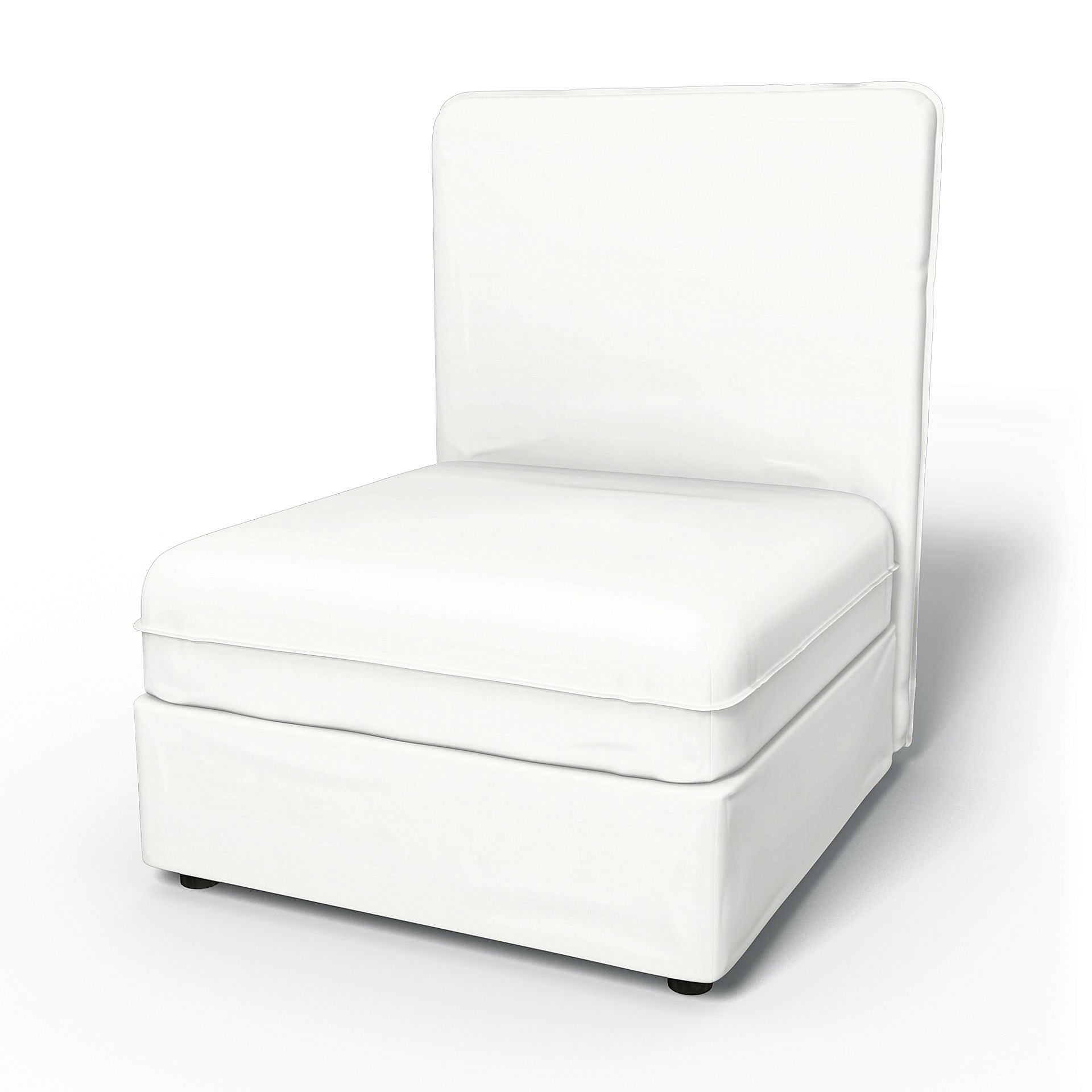 IKEA - Vallentuna Seat Module with High Back and Storage Cover 80x100cm 32x39in, Absolute White, Linen - Bemz