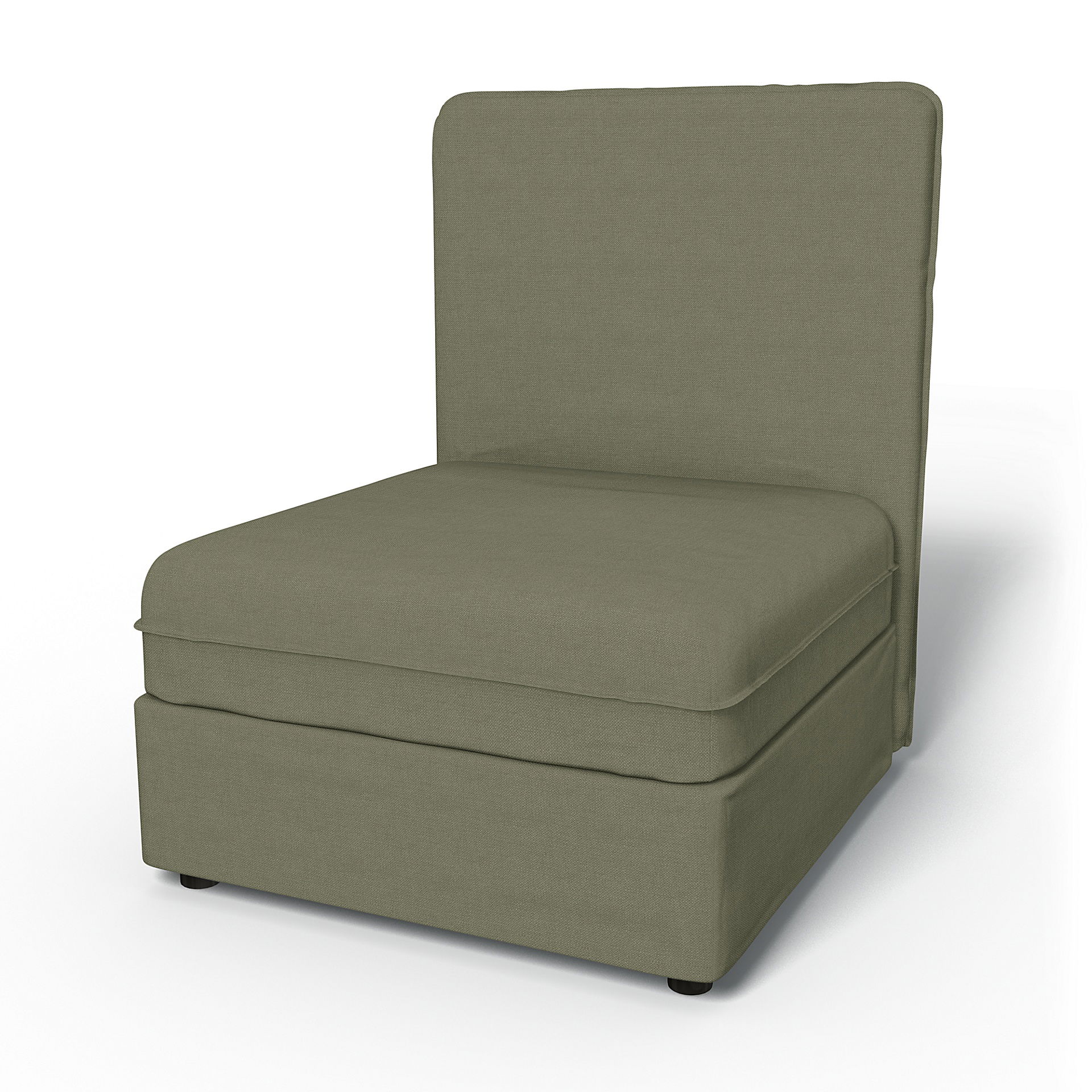 IKEA - Vallentuna Seat Module with High Back and Storage Cover 80x100cm 32x39in, Sage, Linen - Bemz