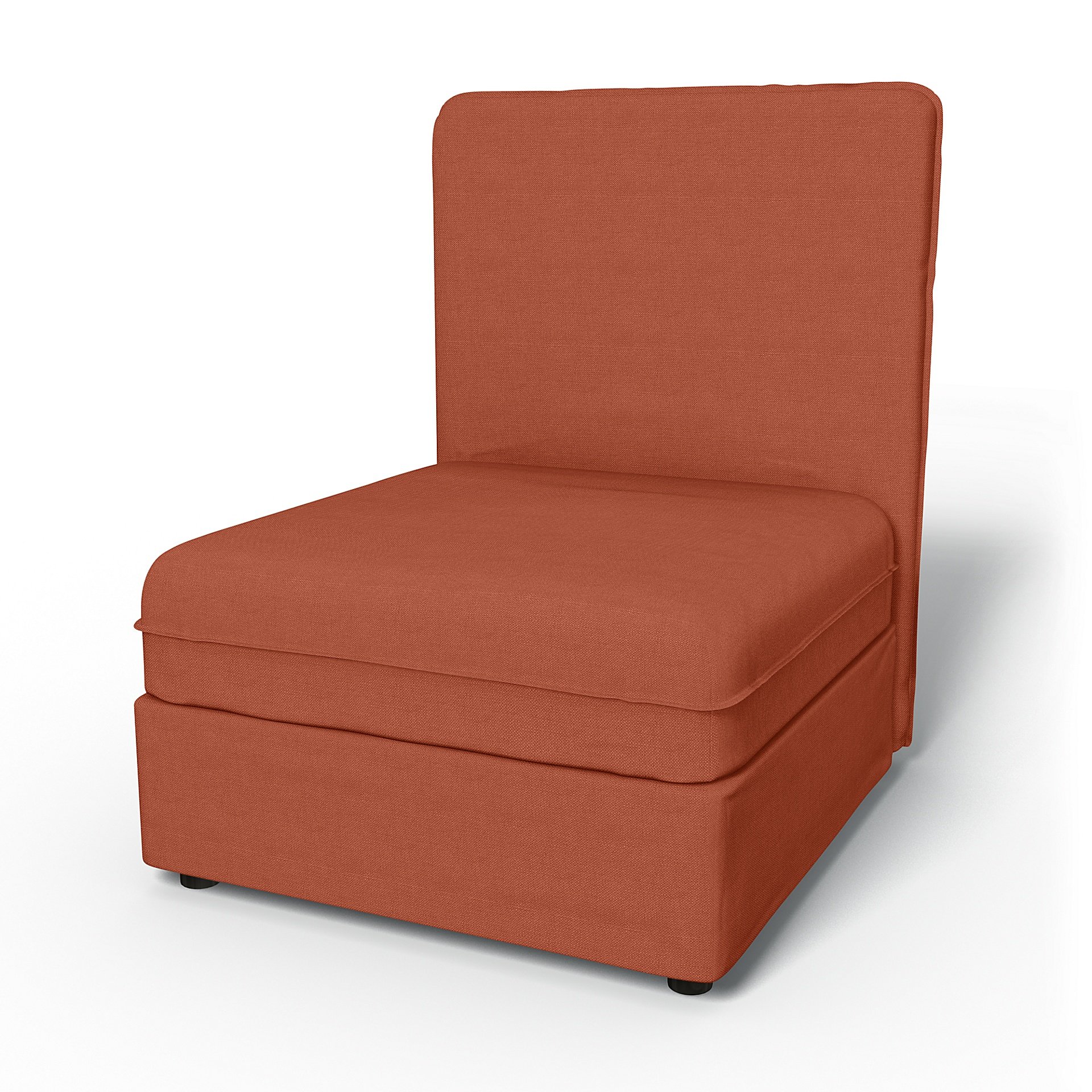 IKEA - Vallentuna Seat Module with High Back and Storage Cover 80x100cm 32x39in, Burnt Orange, Linen