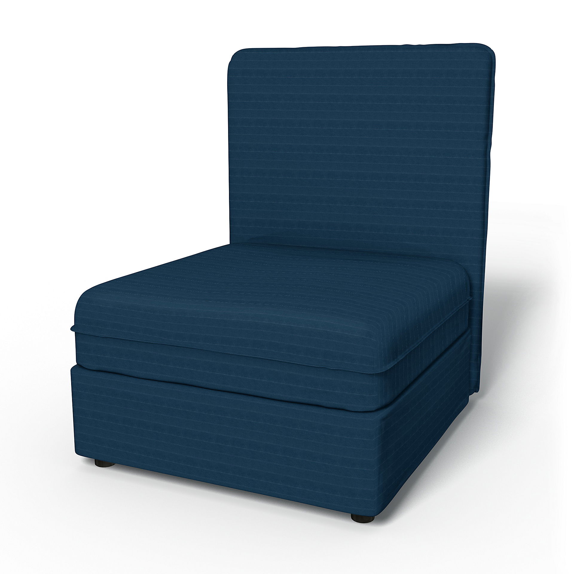 IKEA - Vallentuna Seat Module with High Back and Storage Cover 80x100cm 32x39in, Denim Blue, Velvet - Bemz