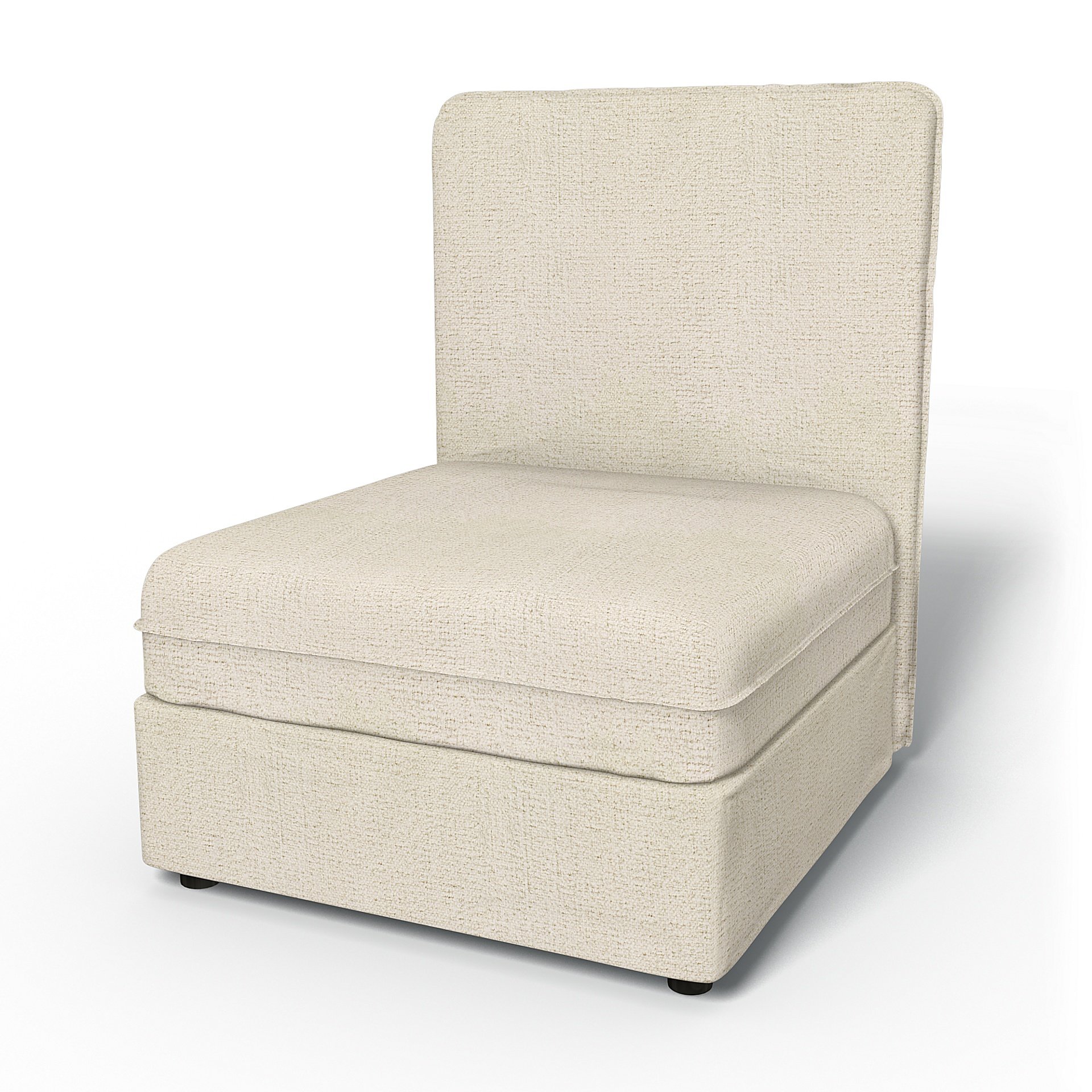 IKEA - Vallentuna Seat Module with High Back and Storage Cover 80x100cm 32x39in, Ecru, Boucle & Text