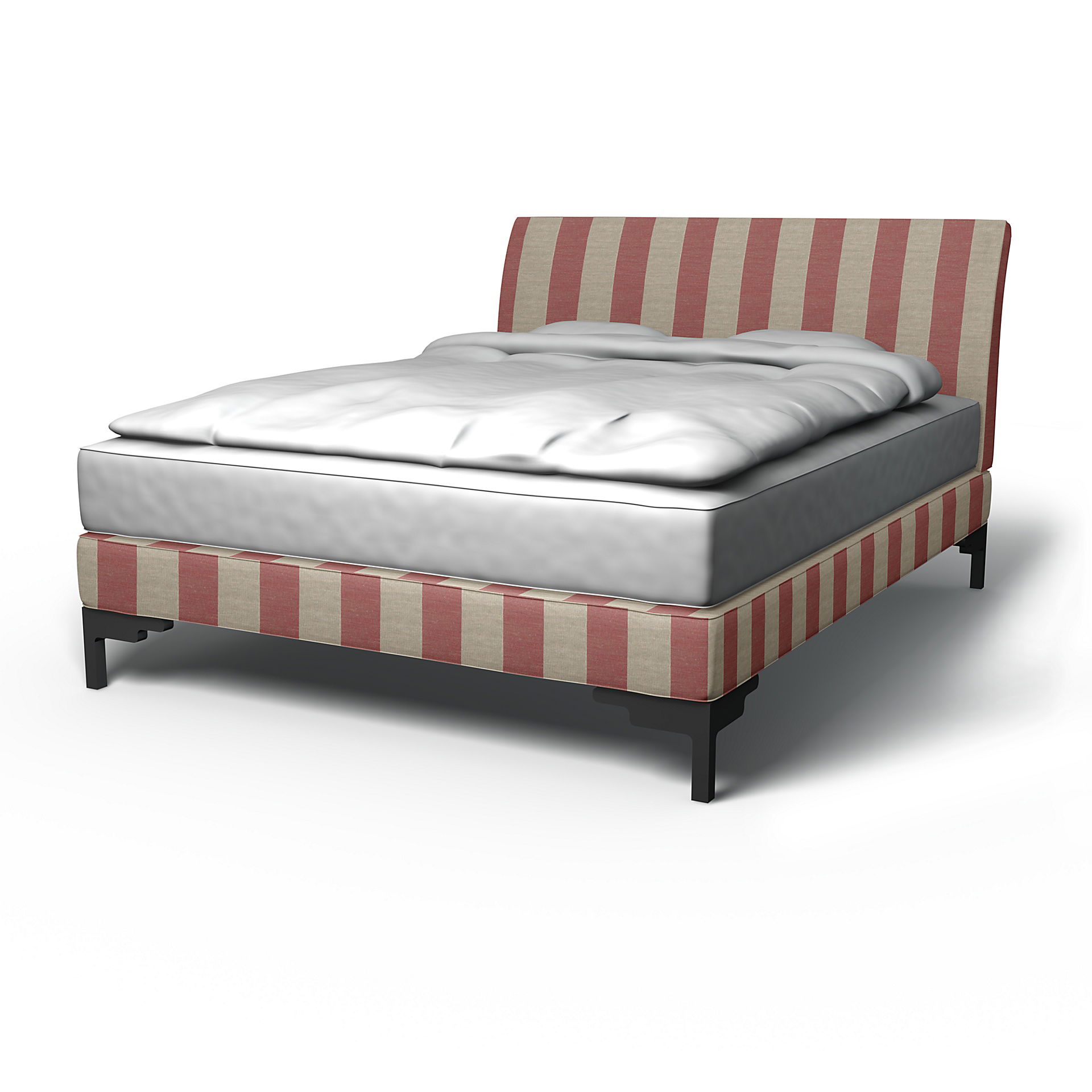 IKEA - Vanvik Bed Frame Cover, Soft Red, Linen - Bemz