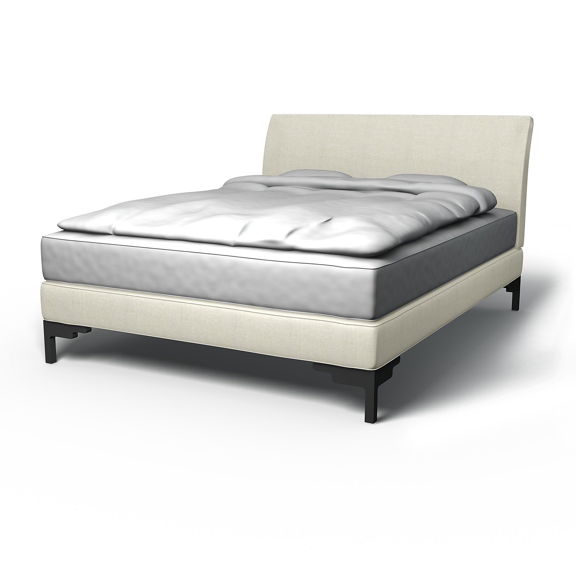 IKEA - Vanvik Bed Frame Cover, Natural, Linen - Bemz