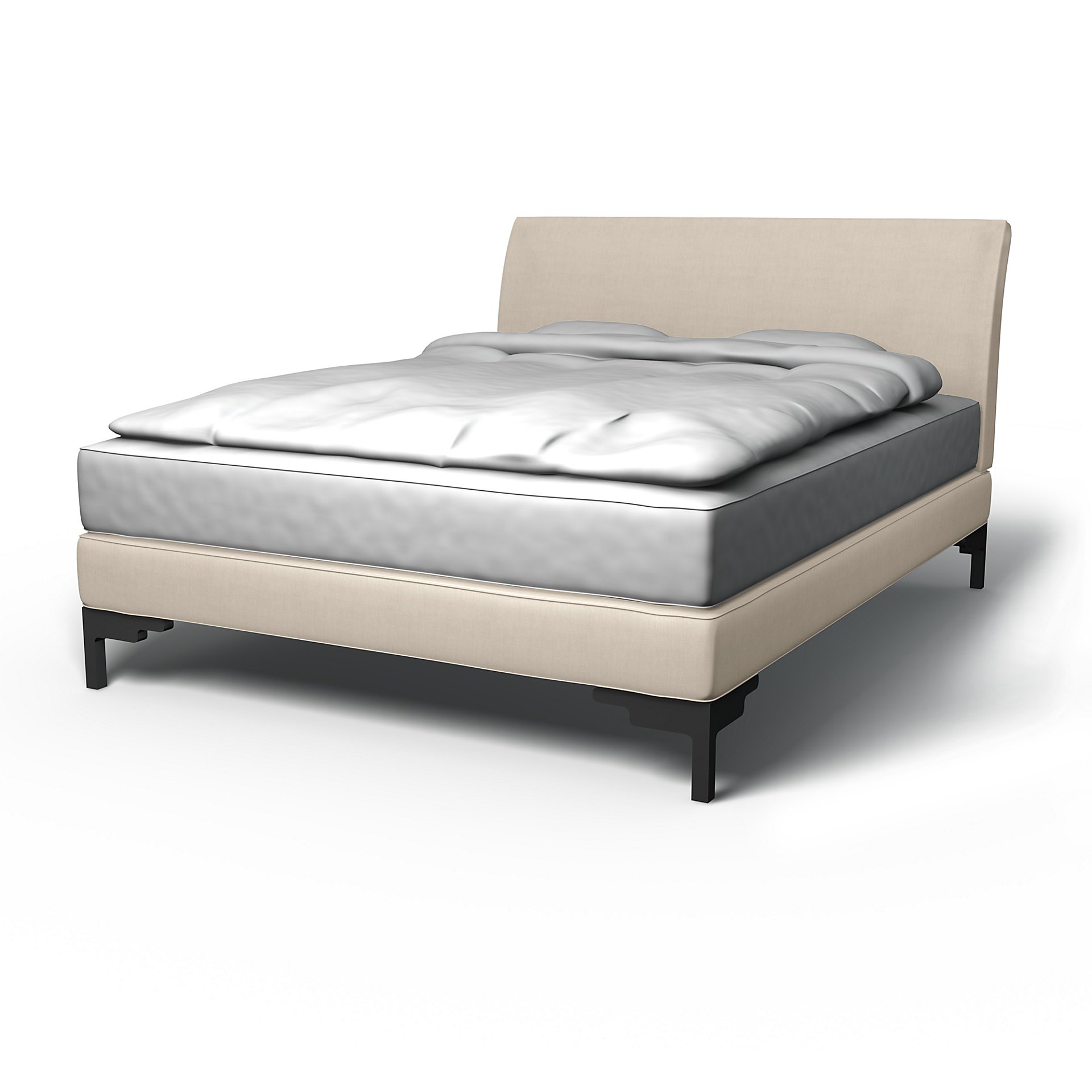 IKEA - Vanvik Bed Frame Cover, Parchment, Linen - Bemz
