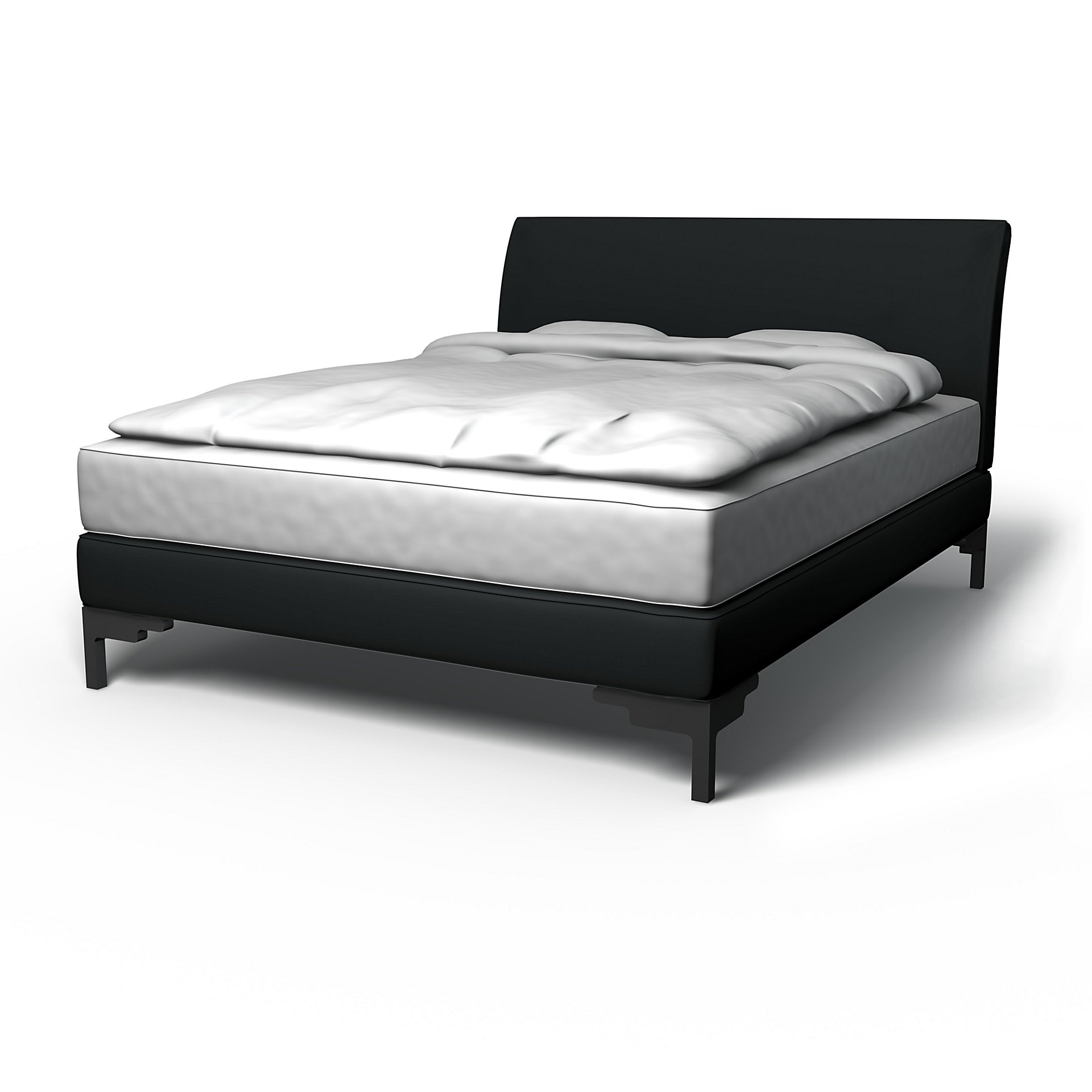 IKEA - Vanvik Bed Frame Cover, Jet Black, Cotton - Bemz