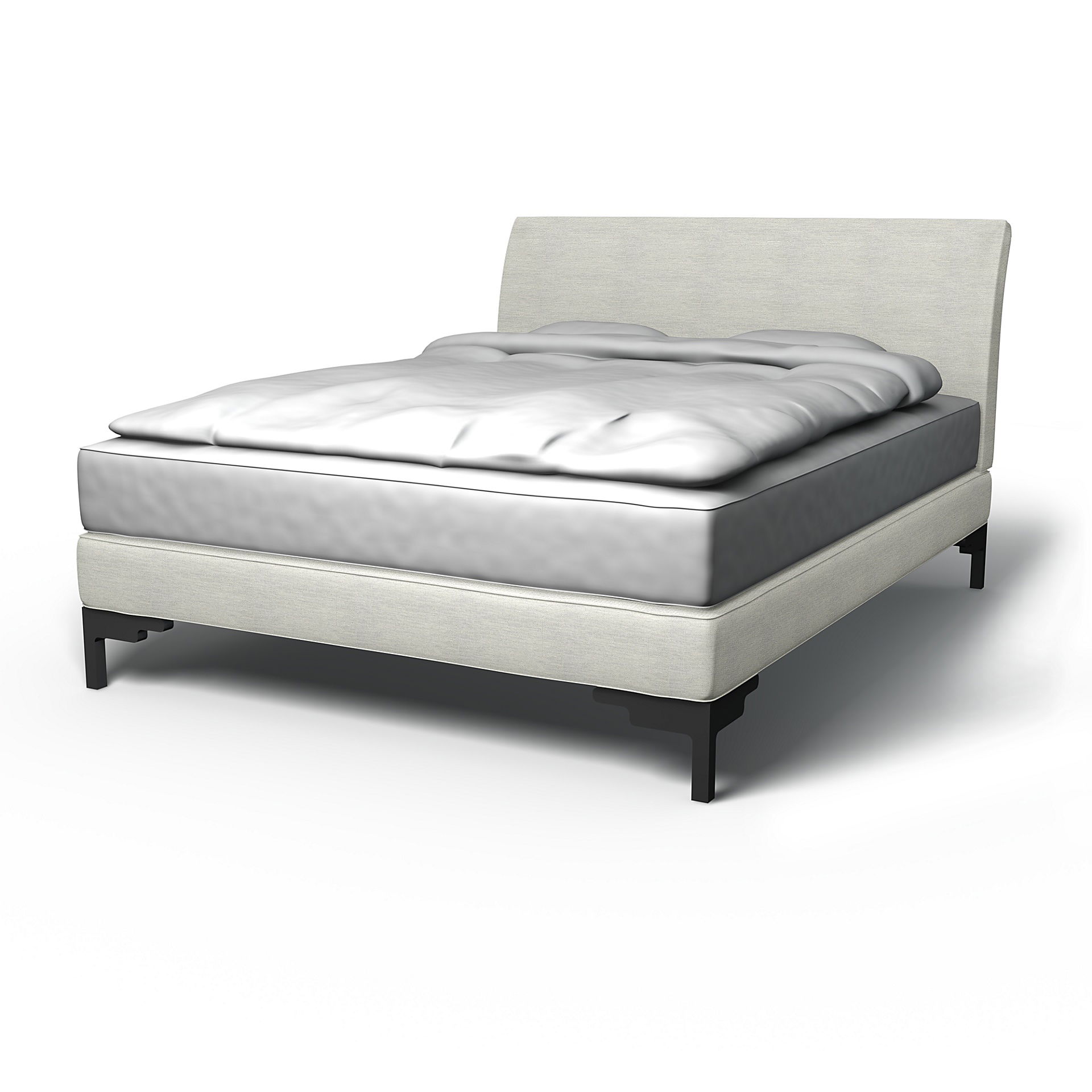 IKEA - Hoes voor bedframe Vanvik, Silver Grey, Katoen - Bemz