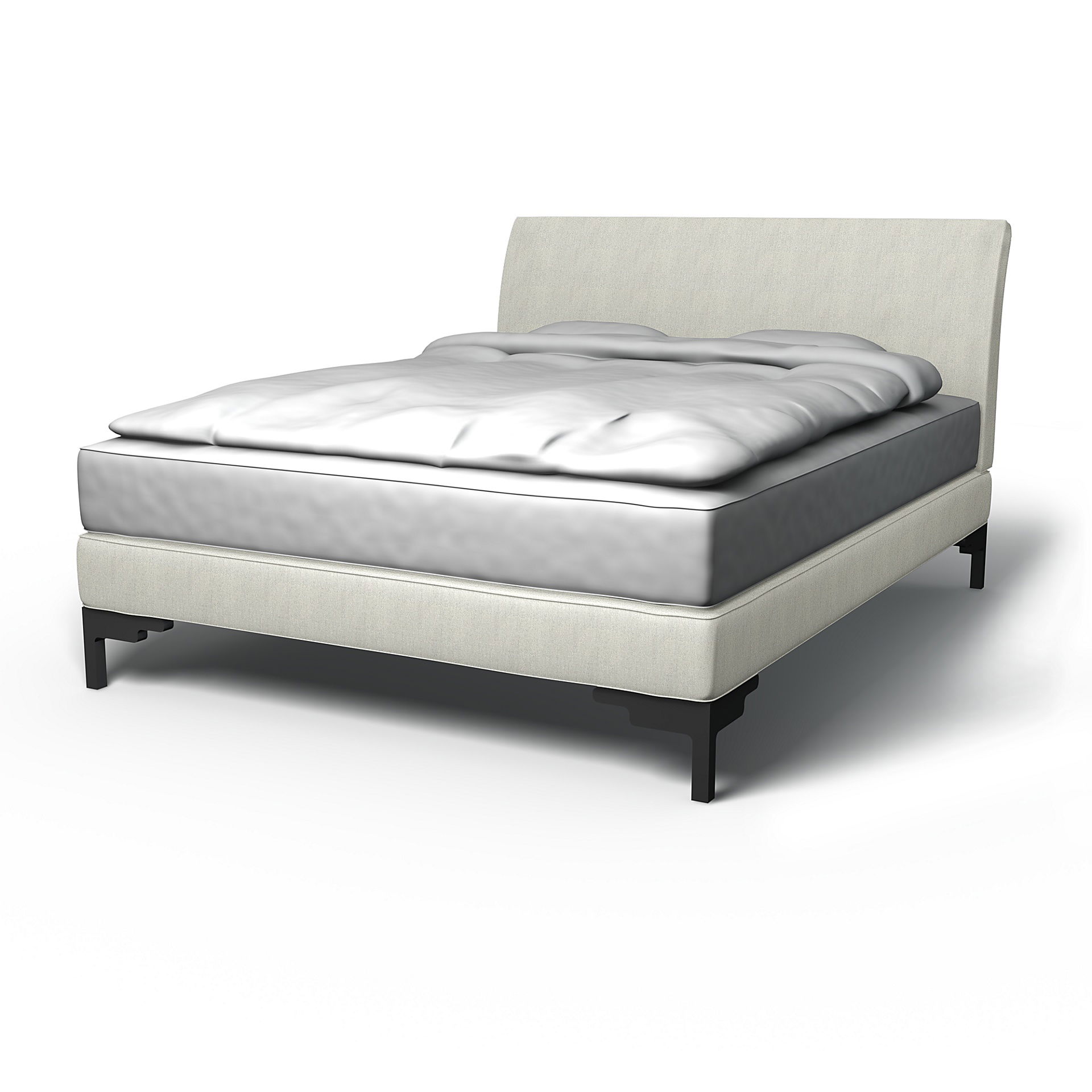 IKEA - Vanvik Bed Frame Cover, Silver Grey, Cotton - Bemz