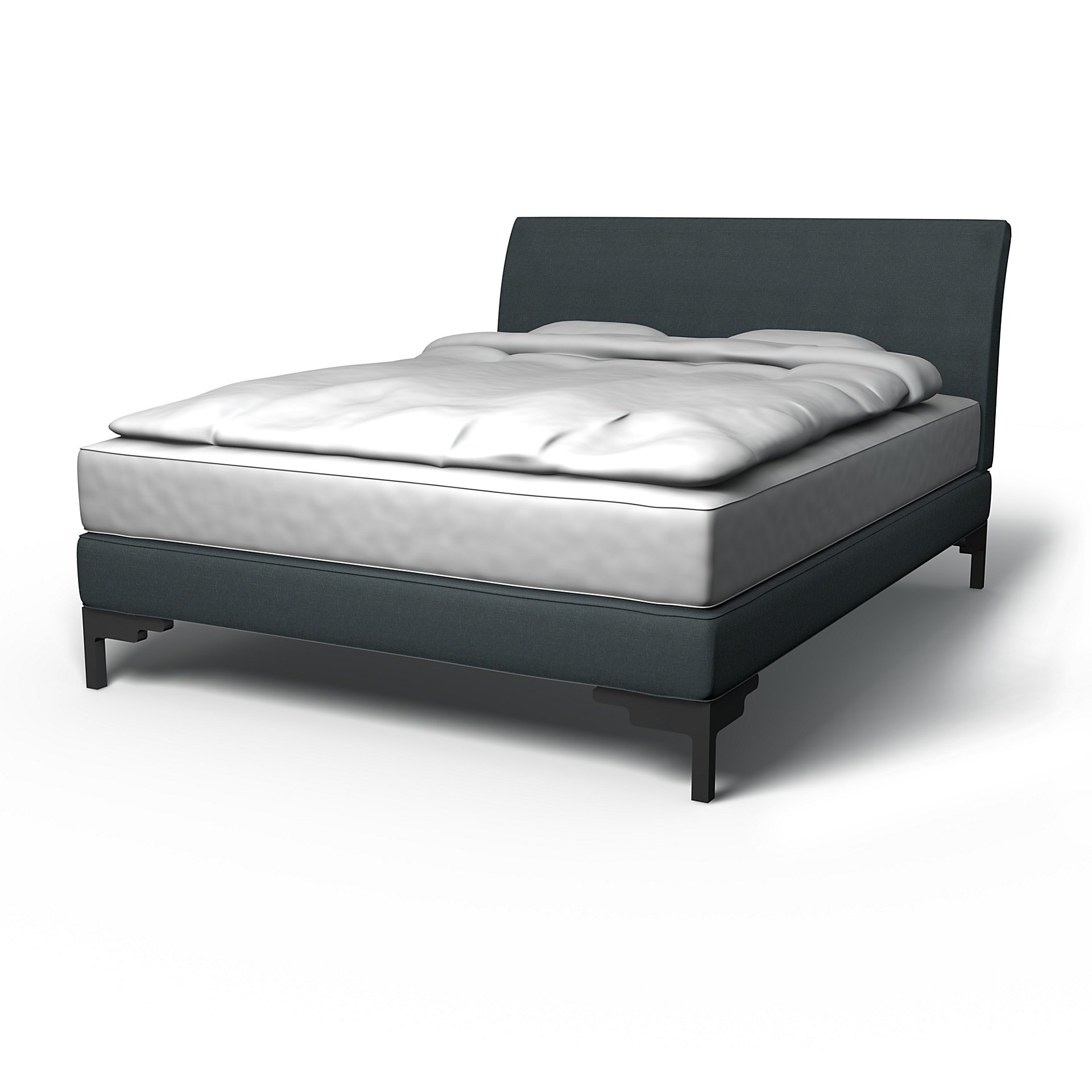 IKEA - Vanvik Bed Frame Cover, Graphite Grey, Linen - Bemz