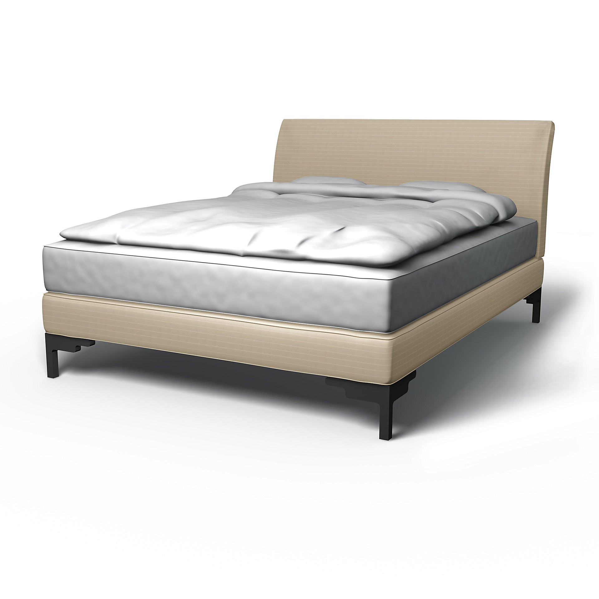 IKEA - Vanvik Bed Frame Cover, Oyster, Velvet - Bemz