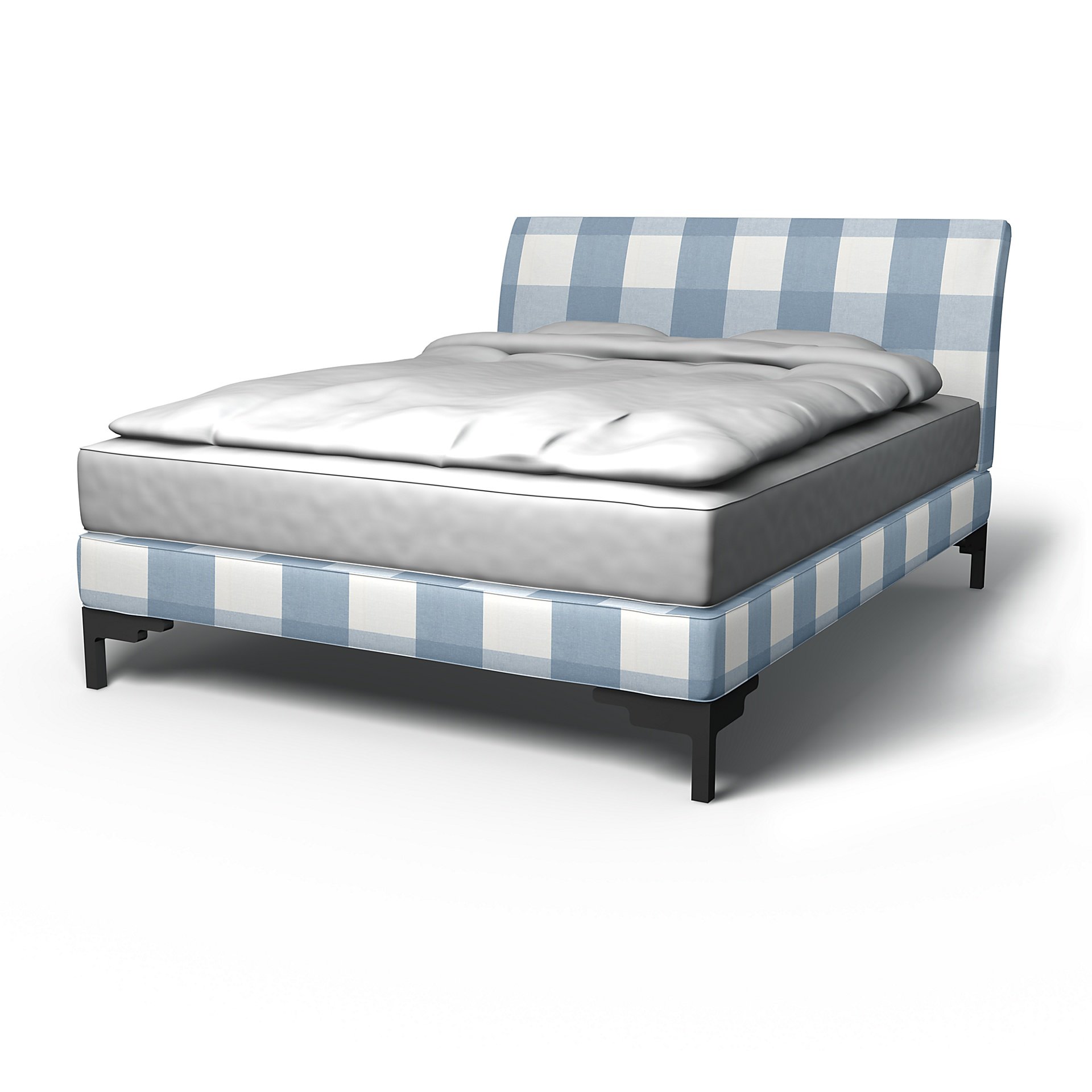 IKEA - Vanvik Bed Frame Cover, Sky Blue, Linen - Bemz