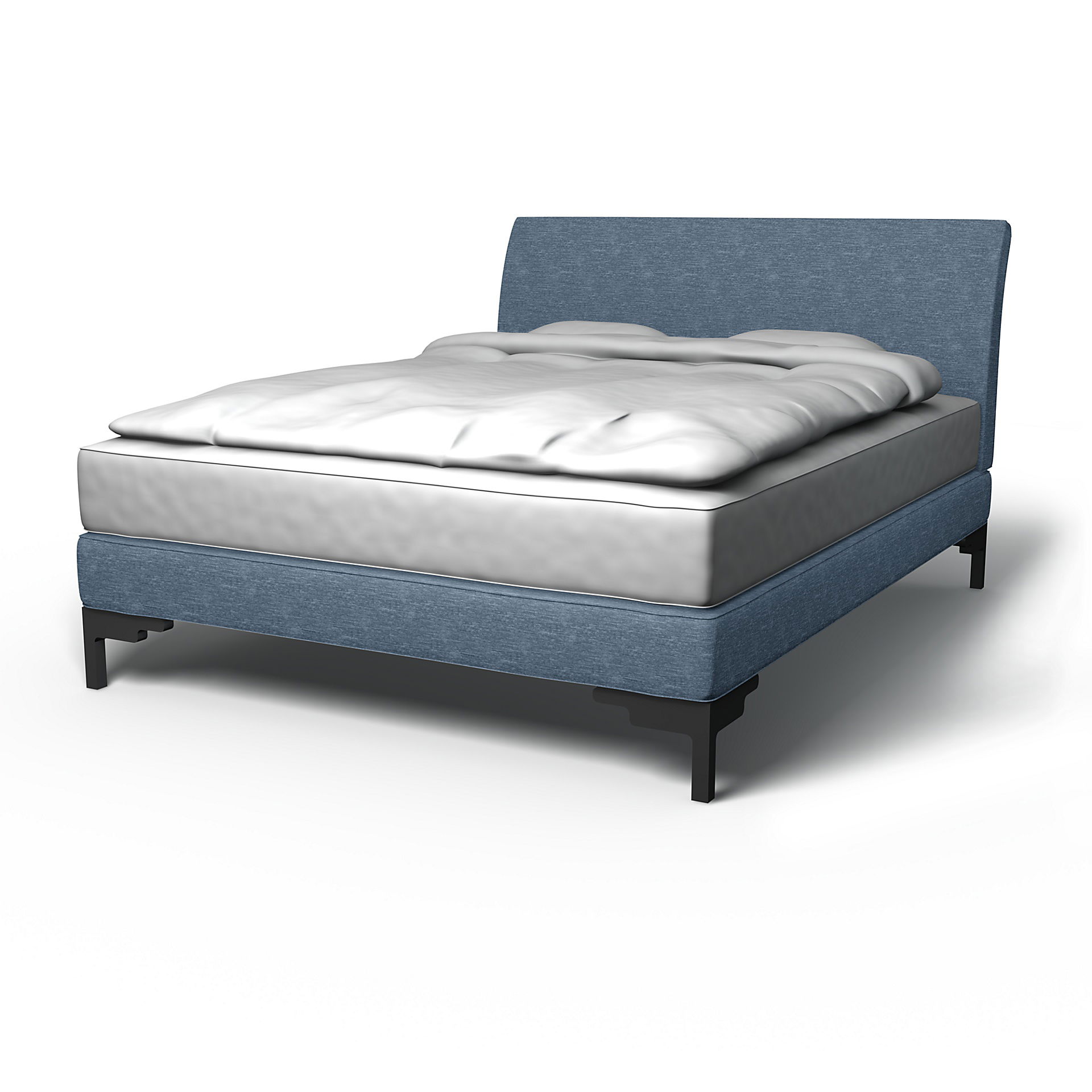 IKEA - Vanvik Bed Frame Cover, Mineral Blue, Velvet - Bemz