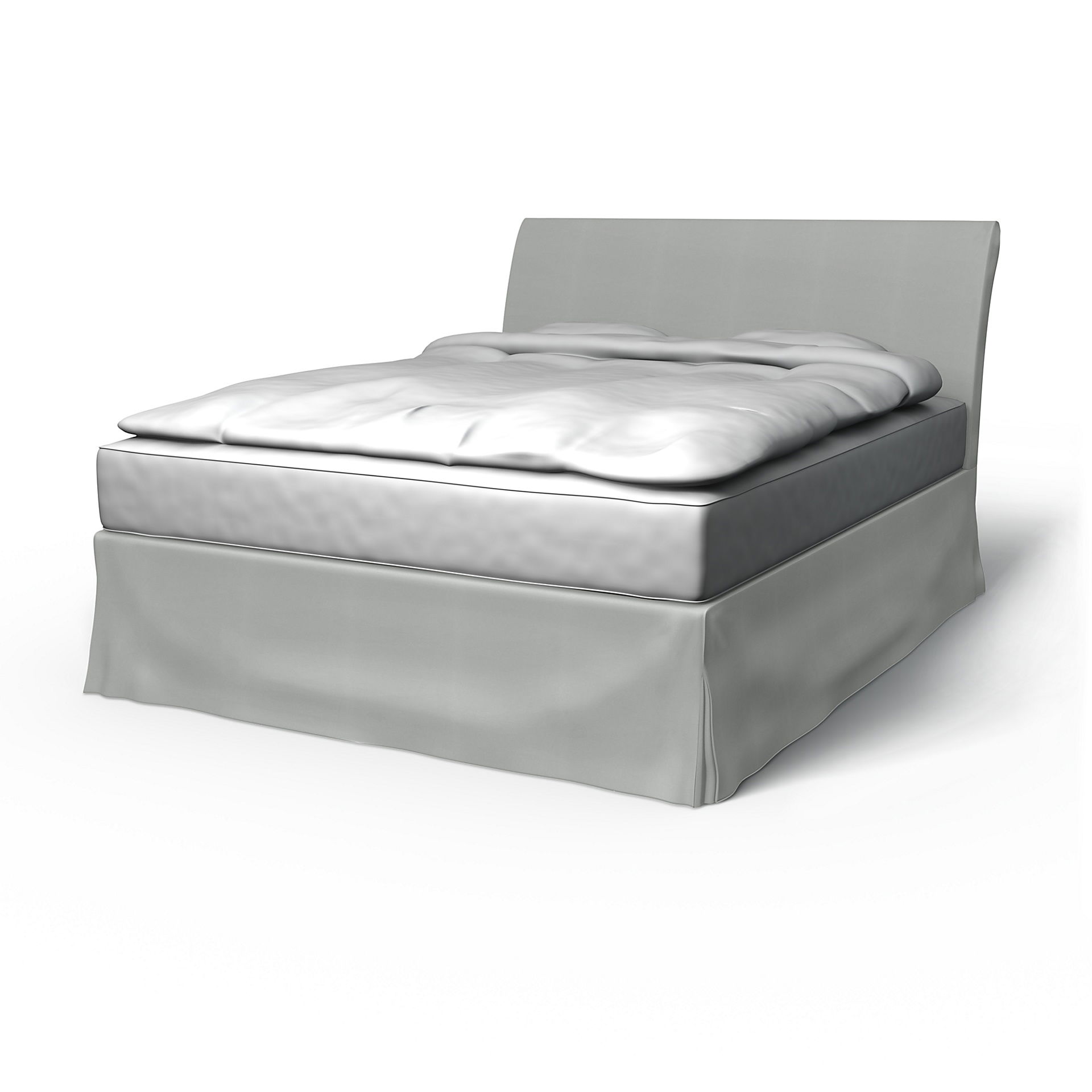 IKEA - Vanvik Bed Frame Cover, Silver Grey, Cotton - Bemz