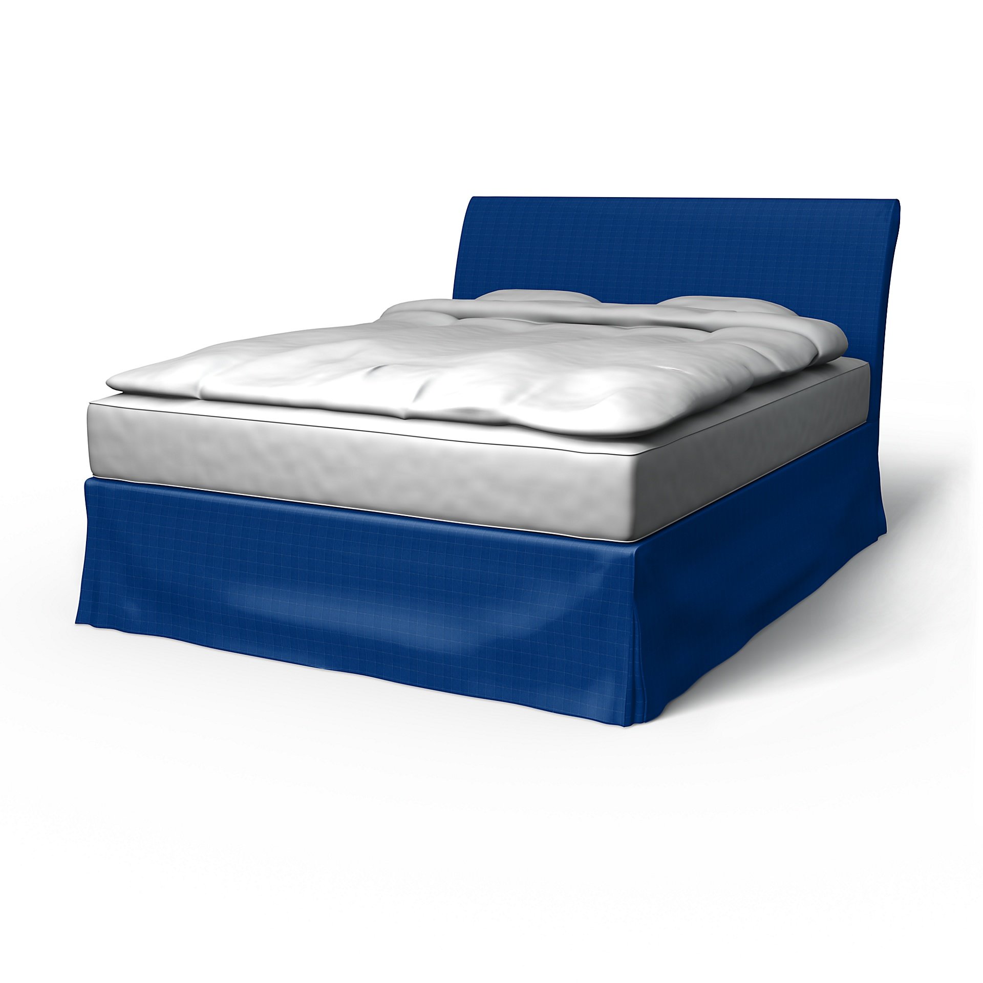 IKEA - Vanvik Bed Frame Cover, Lapis Blue, Velvet - Bemz