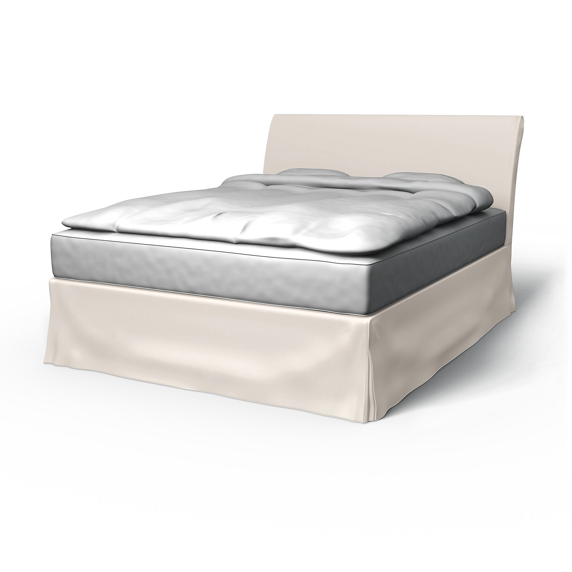IKEA - Vanvik Bed Frame Cover, Soft White, Cotton - Bemz