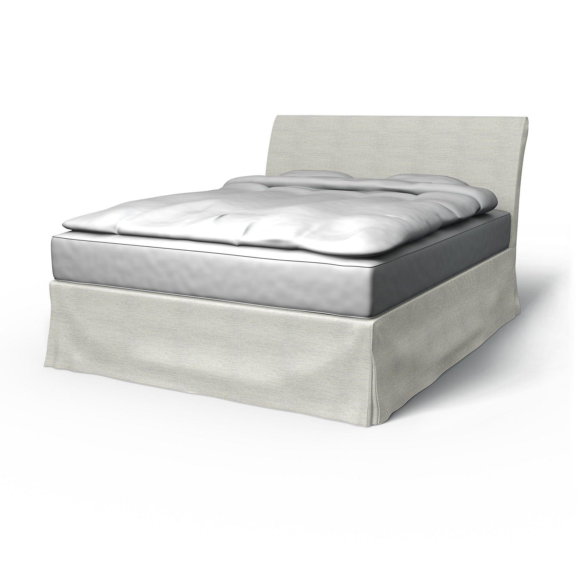 IKEA - Vanvik Bed Frame Cover, Silver Grey, Cotton - Bemz