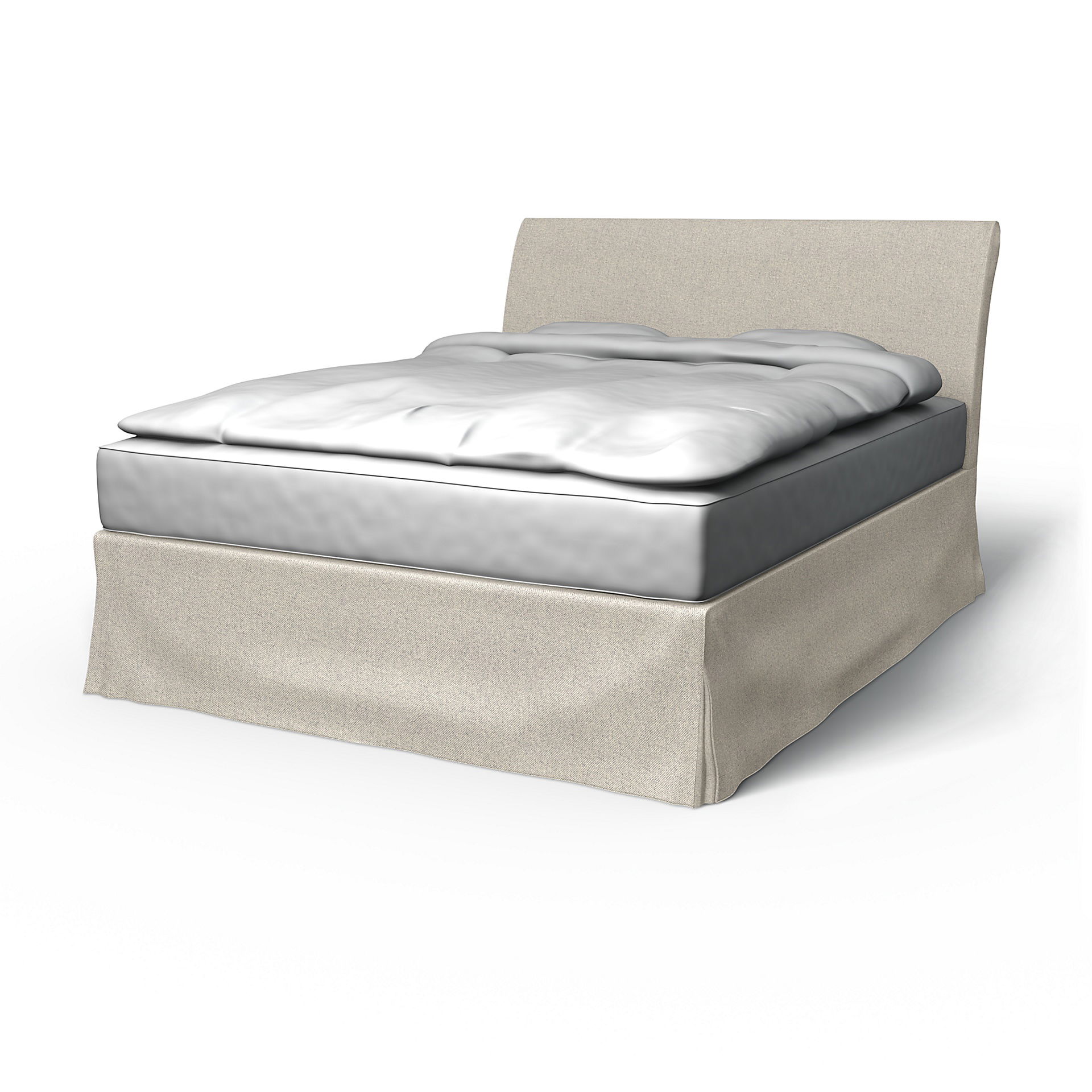 IKEA - Överdrag till Vanvik sängstomme, Silver Grey, Bomull - Bemz