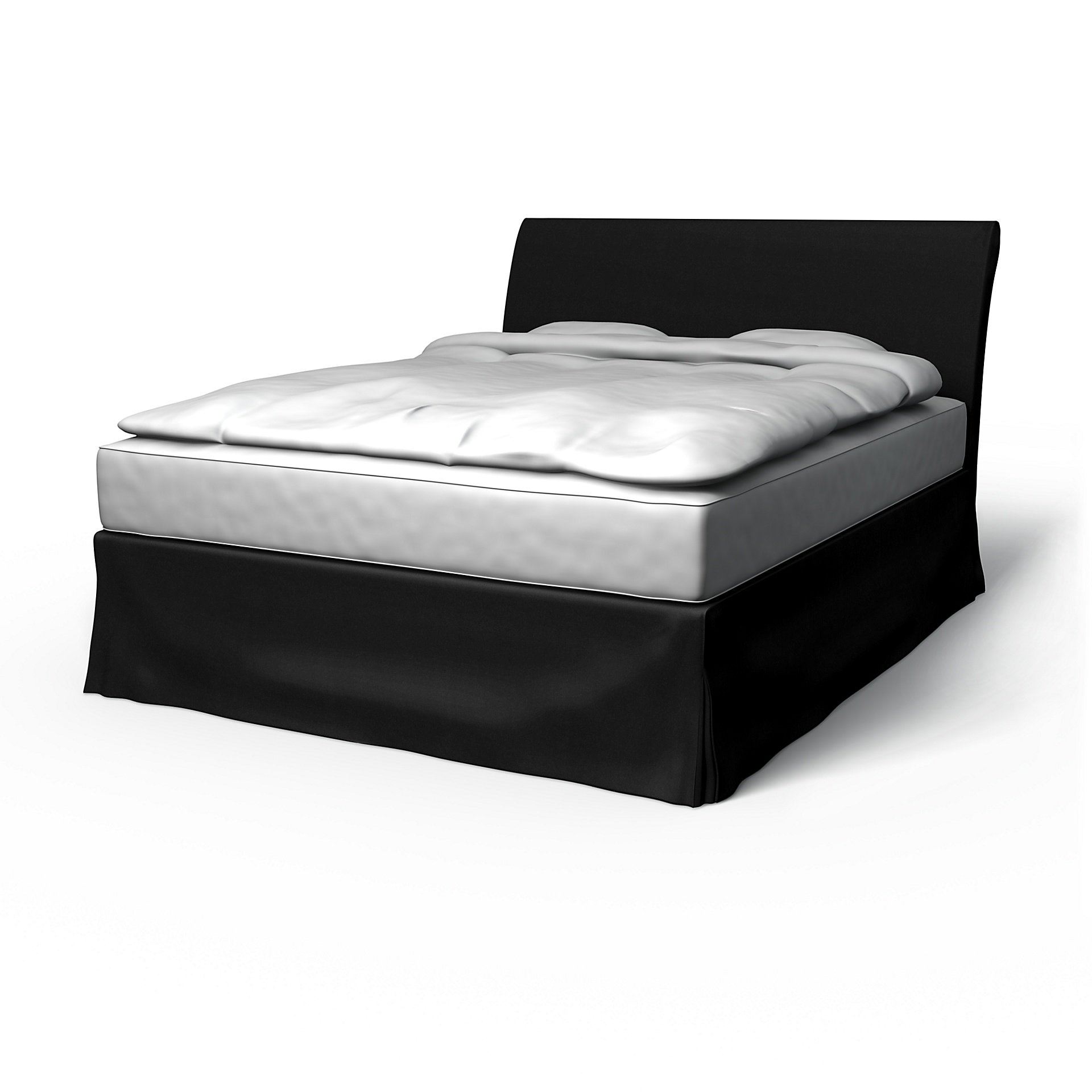 IKEA - Vanvik Bed Frame Cover, Black, Velvet - Bemz