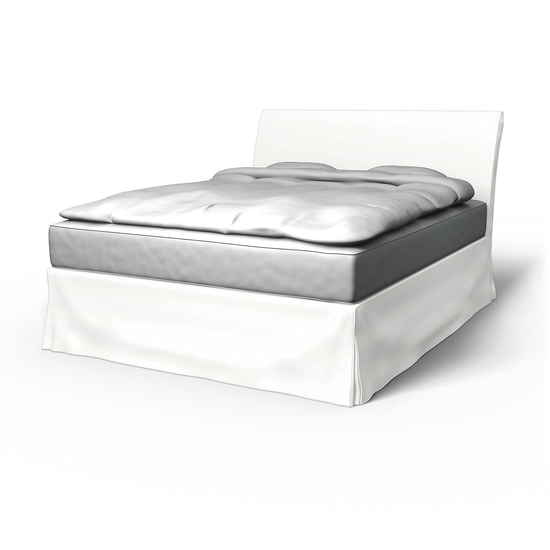 IKEA - Vanvik Bed Frame Cover, Absolute White, Linen - Bemz