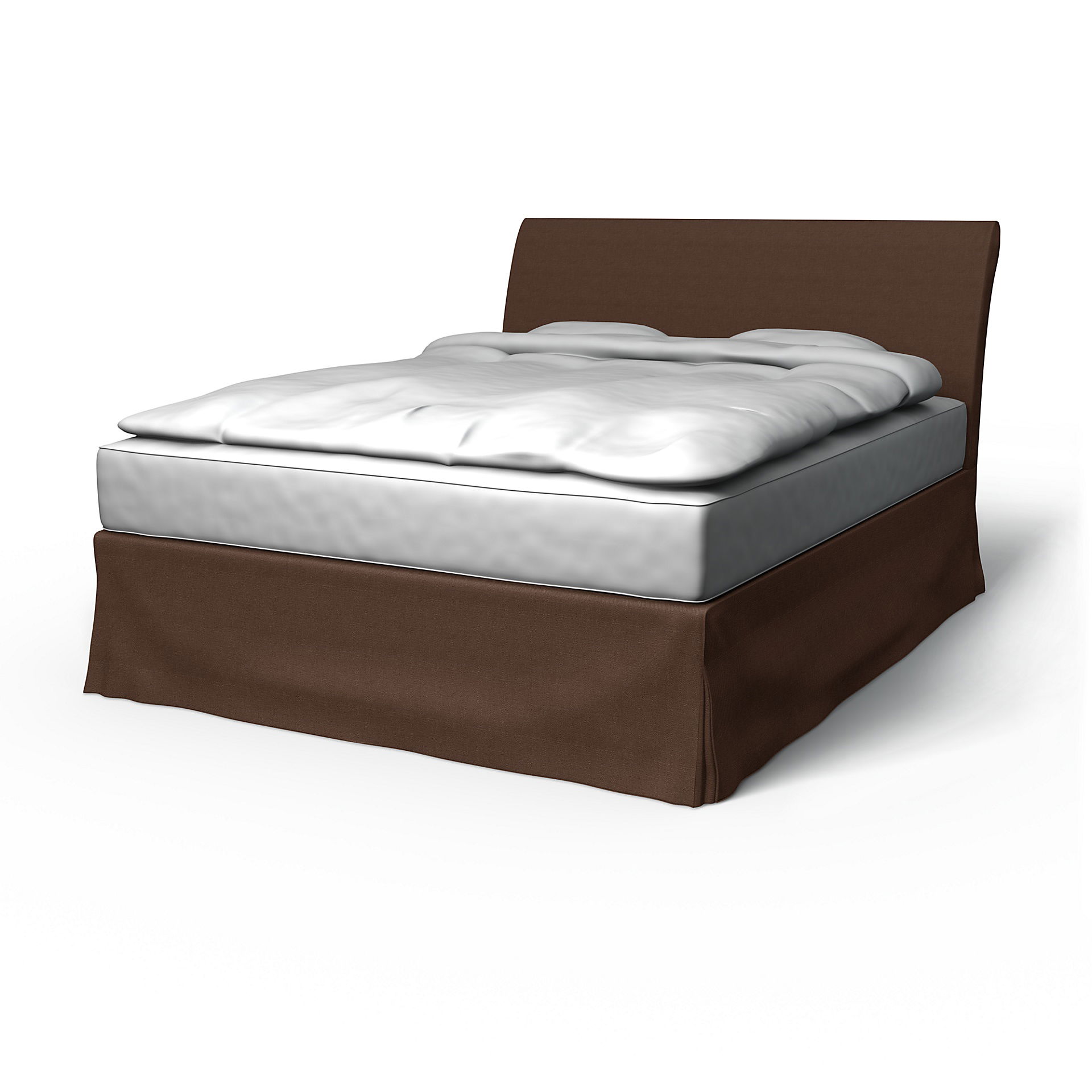 IKEA - Vanvik Bed Frame Cover, Chocolate, Linen - Bemz