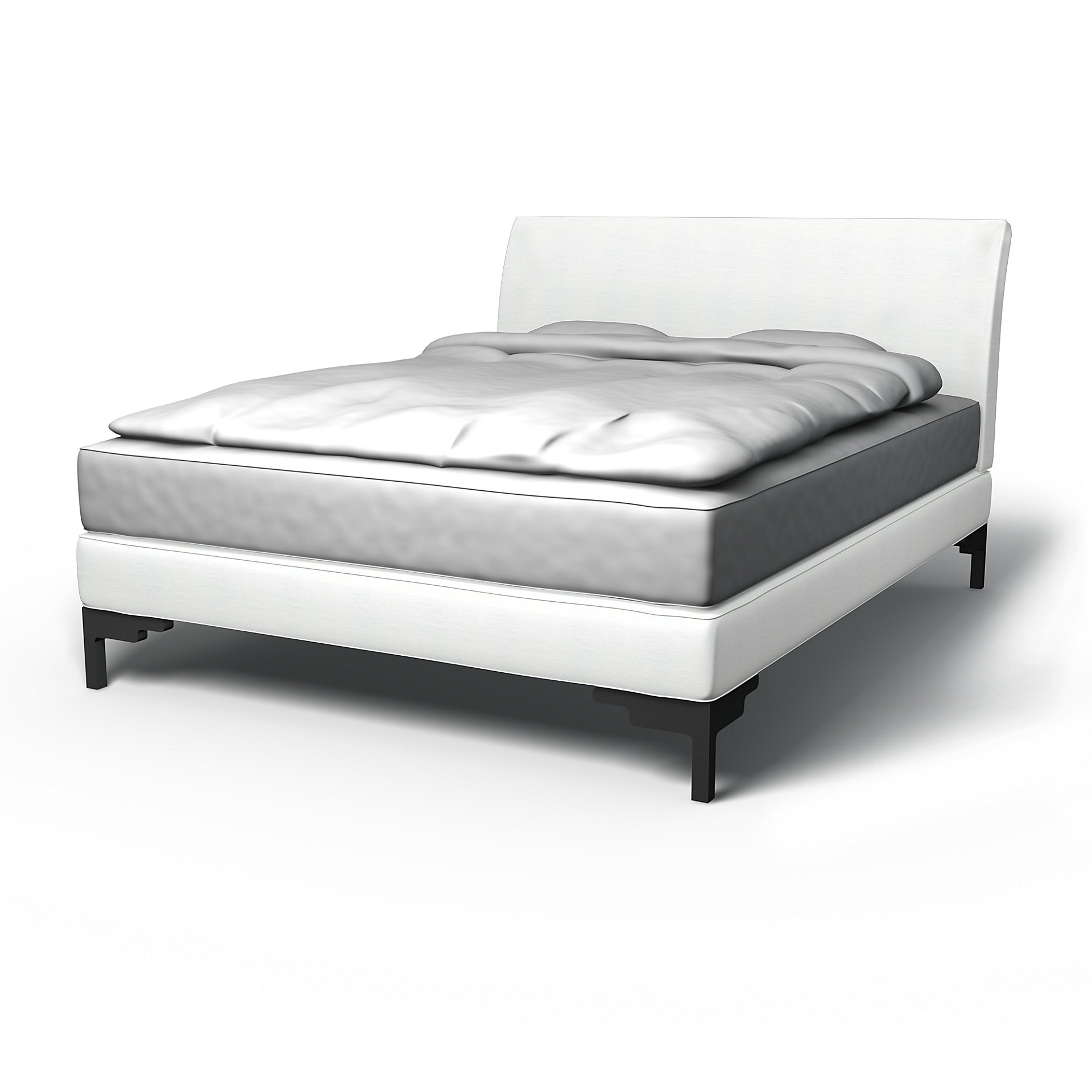IKEA - Vanvik Bed Frame Cover, White, Linen - Bemz