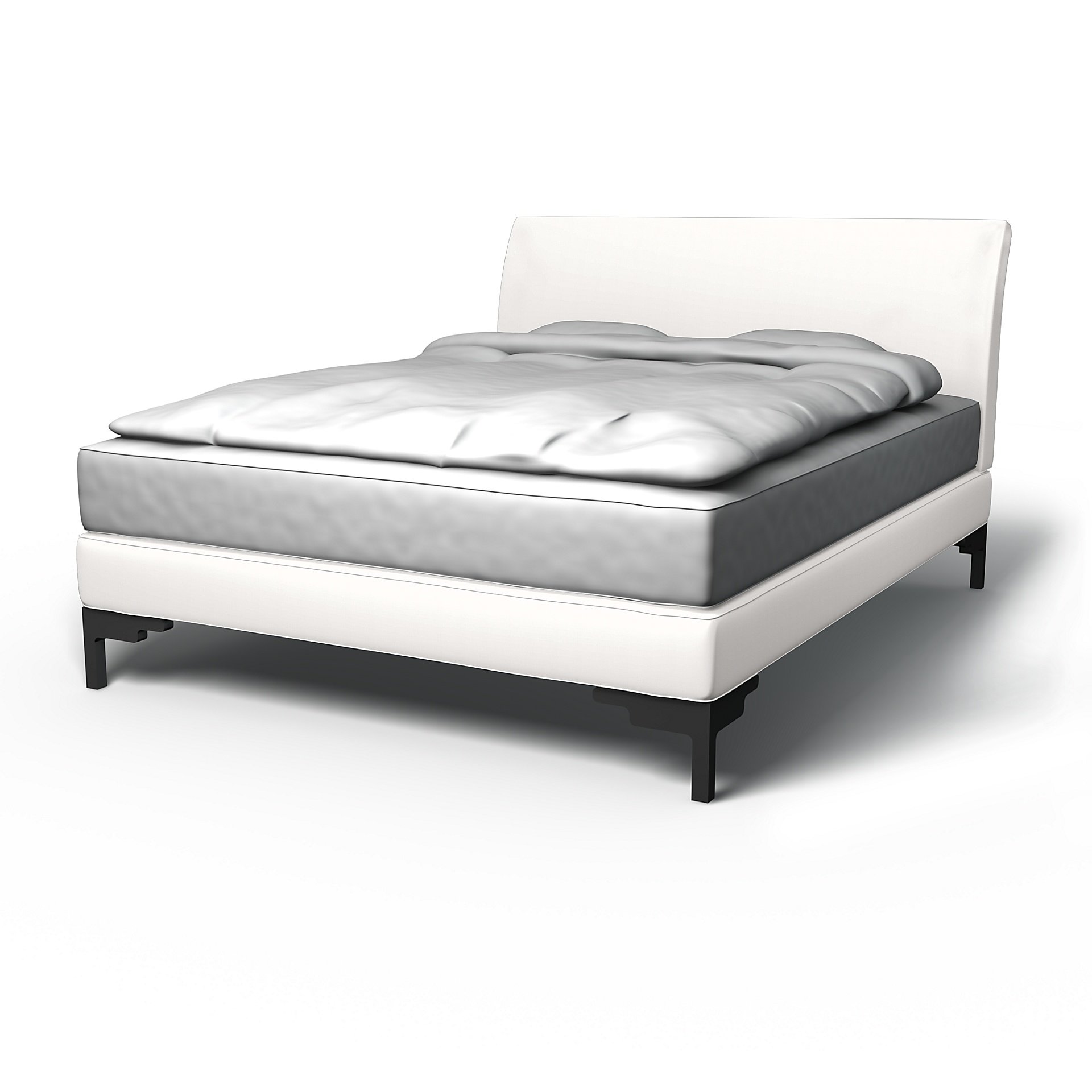 IKEA - Vanvik Bed Frame Cover, Soft White, Linen - Bemz