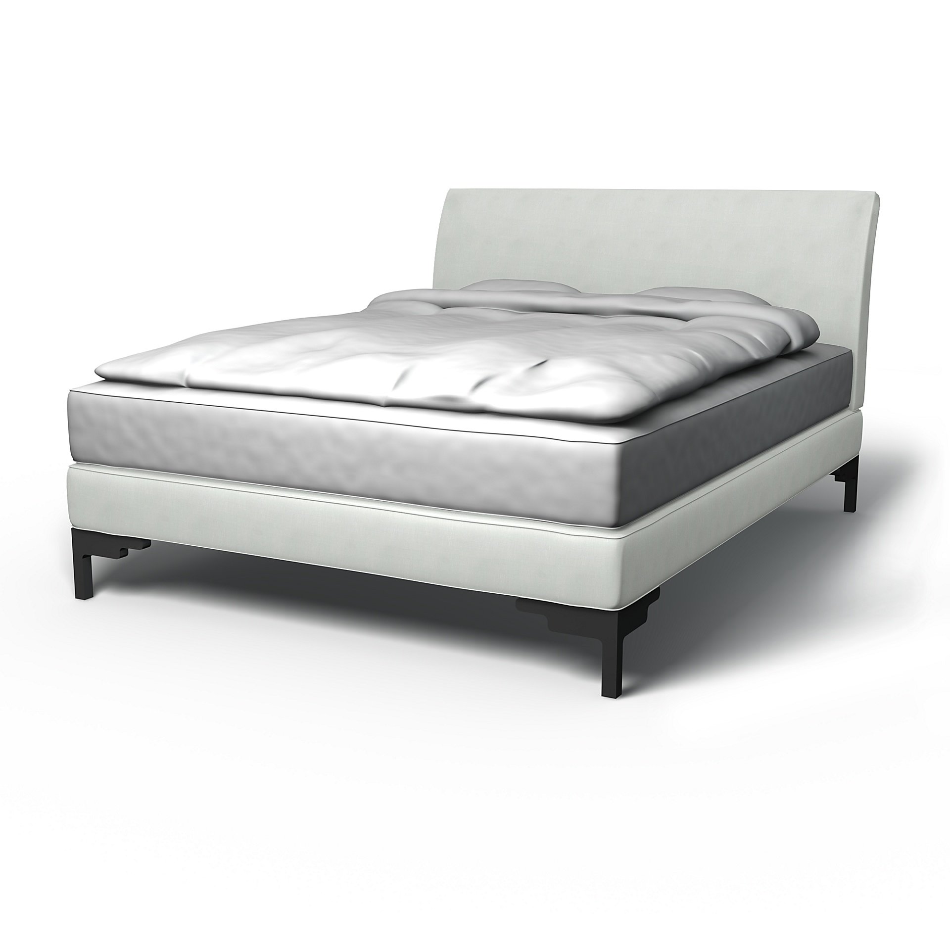 IKEA - Vanvik Bed Frame Cover, Silver Grey, Linen - Bemz