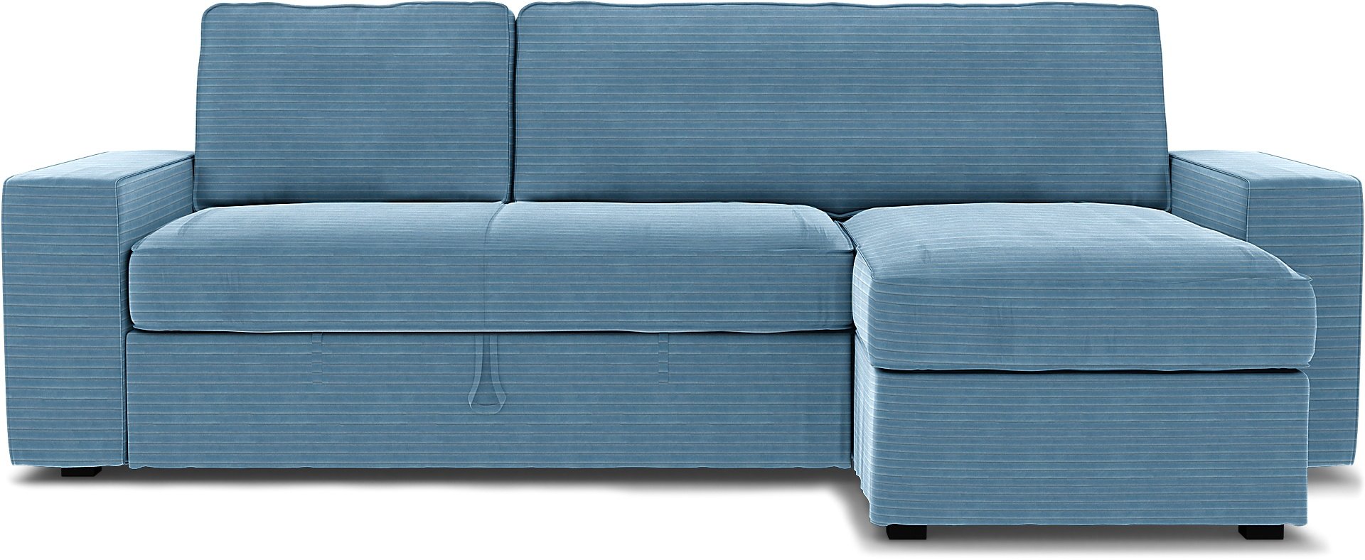 IKEA - Vilasund sofa bed with chaise cover, Sky Blue, Corduroy - Bemz