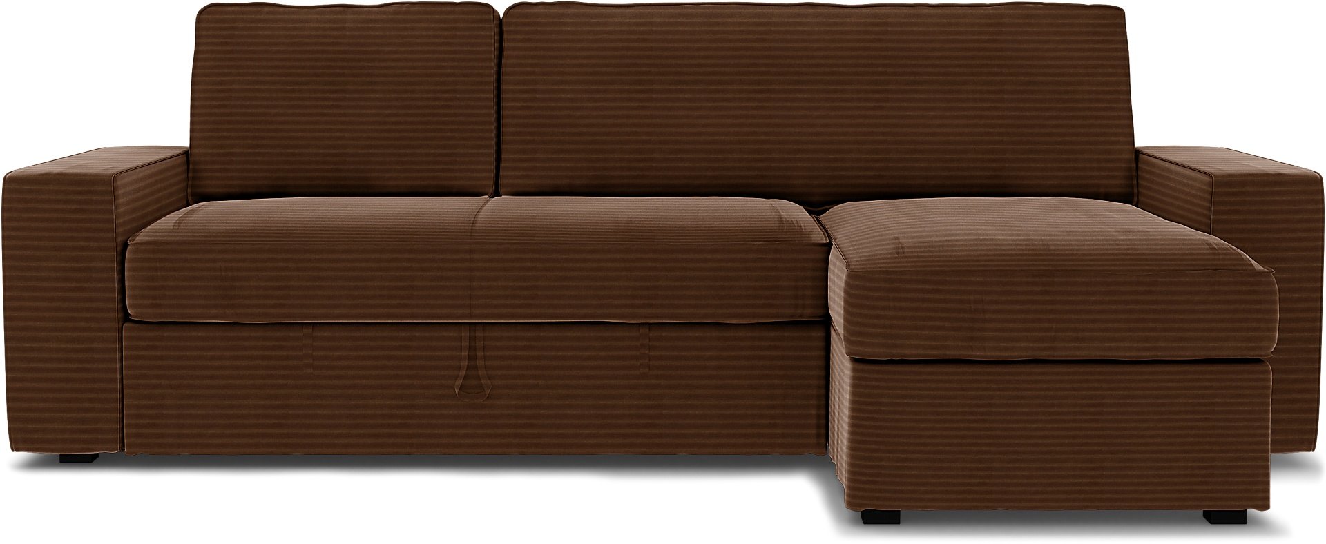 IKEA - Vilasund sofa bed with chaise cover, Chocolate Brown, Corduroy - Bemz