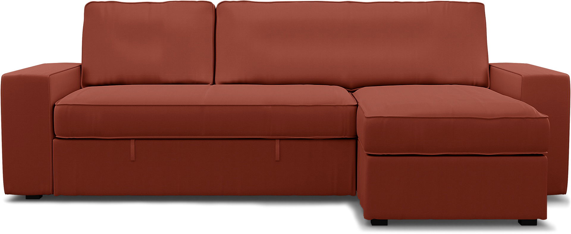 IKEA - Vilasund sofa bed with chaise cover, Burnt Orange, Cotton - Bemz