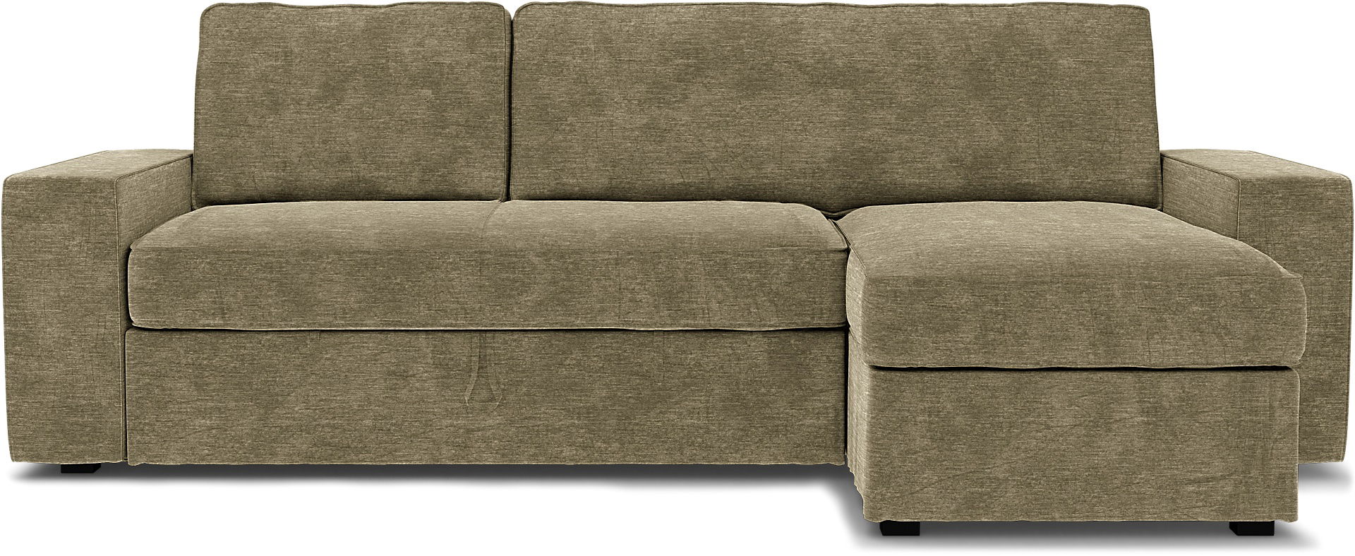 IKEA - Vilasund sofa bed with chaise cover, Beige, Velvet - Bemz