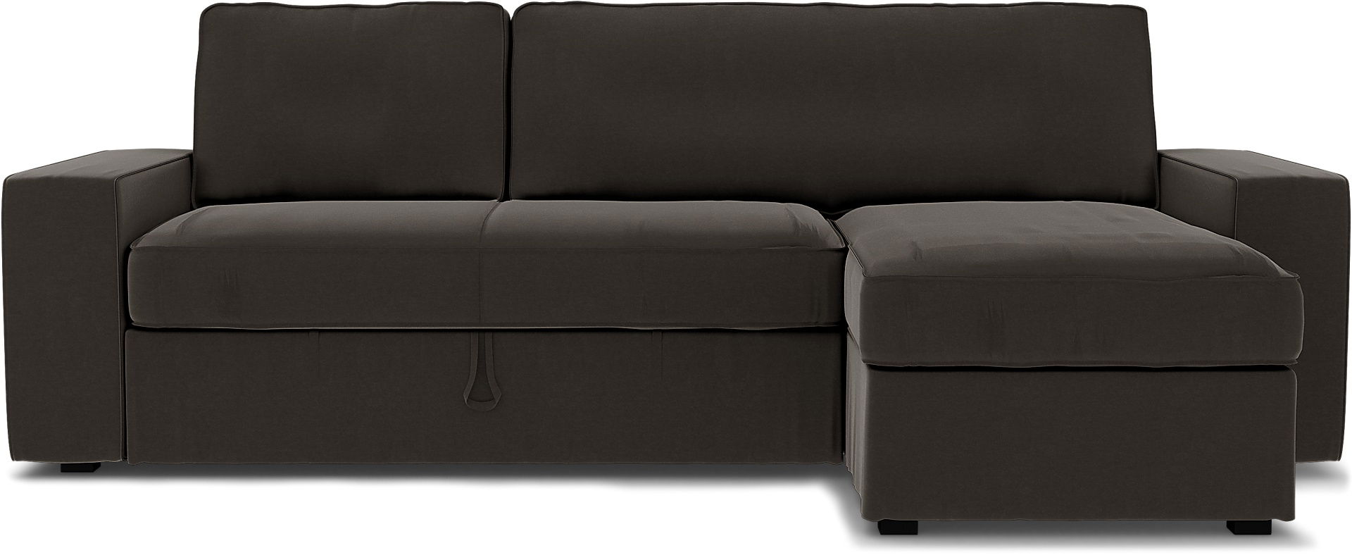 IKEA - Vilasund sofa bed with chaise cover, Licorice, Velvet - Bemz