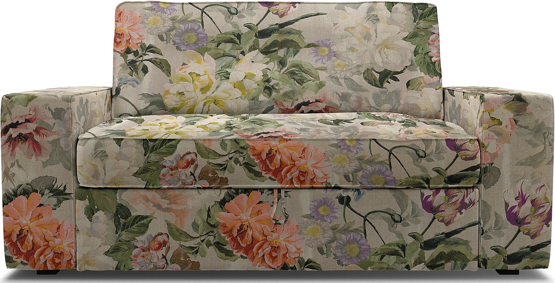 IKEA - Vilasund 2 seater sofa bed cover, Delft Flower - Tuberose, Linen - Bemz