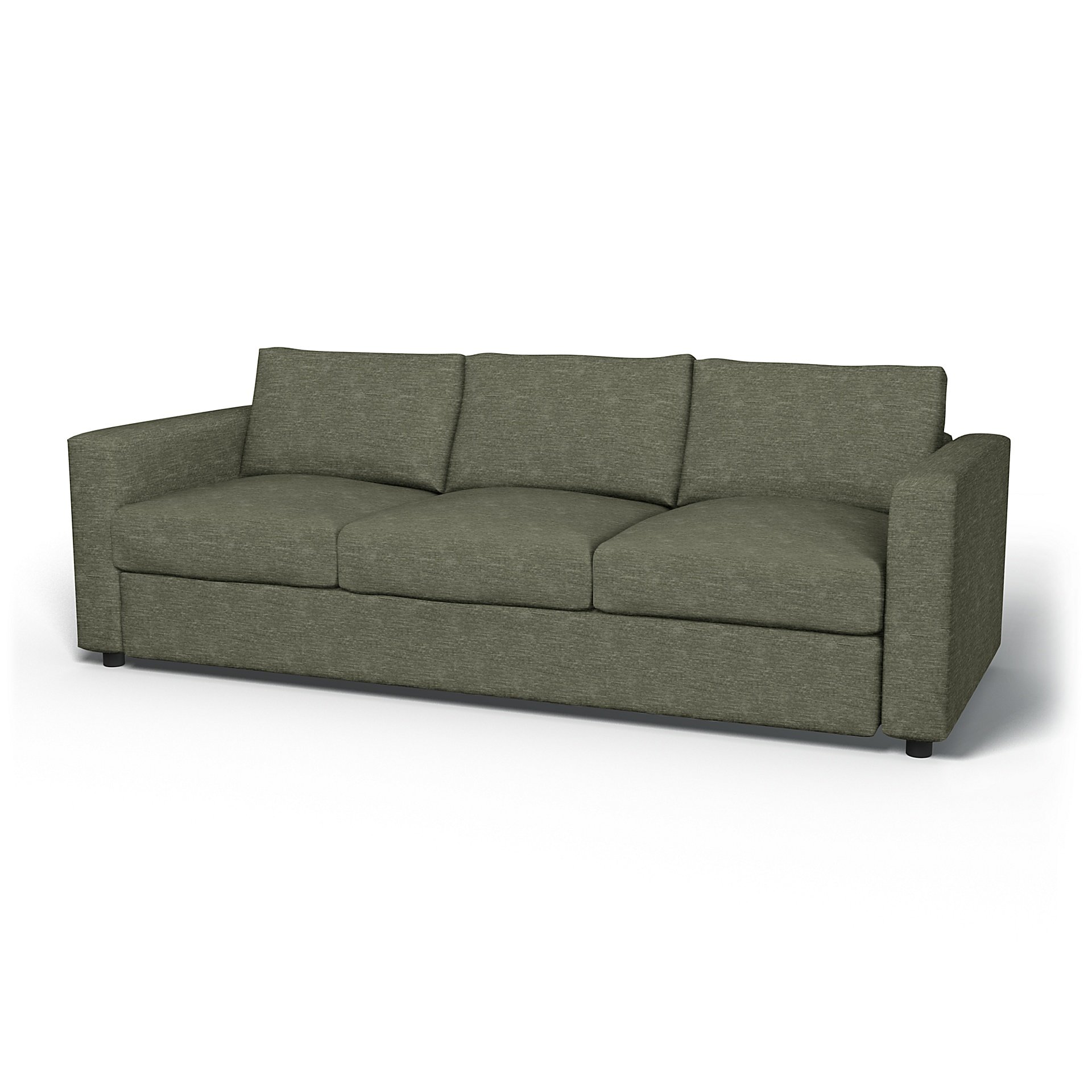 IKEA - Vimle 3 Seater Sofa Cover, Green Grey, Velvet - Bemz