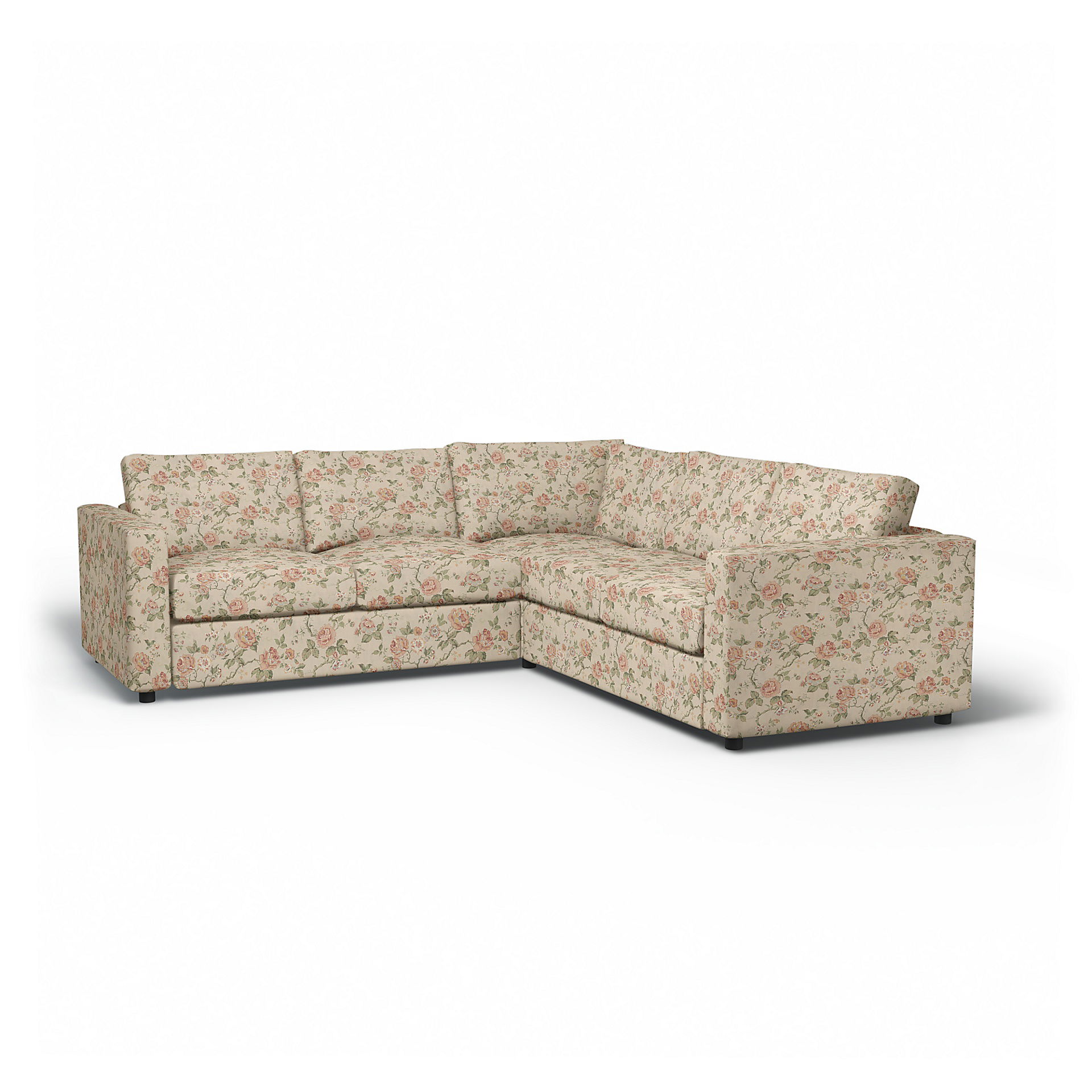 IKEA - Vimle Corner Sofa Cover (2+2), Rosenträd Light, BEMZ x BORÅSTAPETER COLLECTION - Bemz