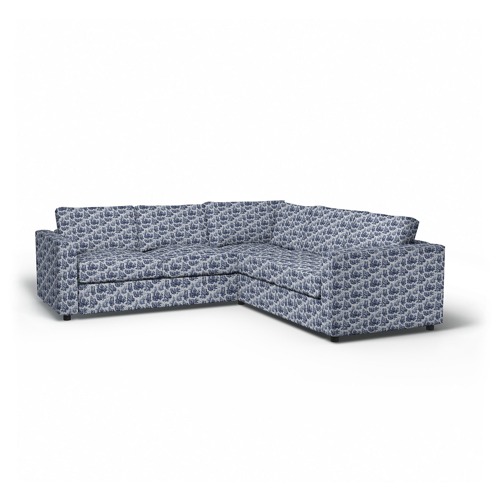 IKEA - Överdrag till Vimle hörnsoffa (2+2), Dark Blue, BOUCLÉ & TEXTUR - Bemz