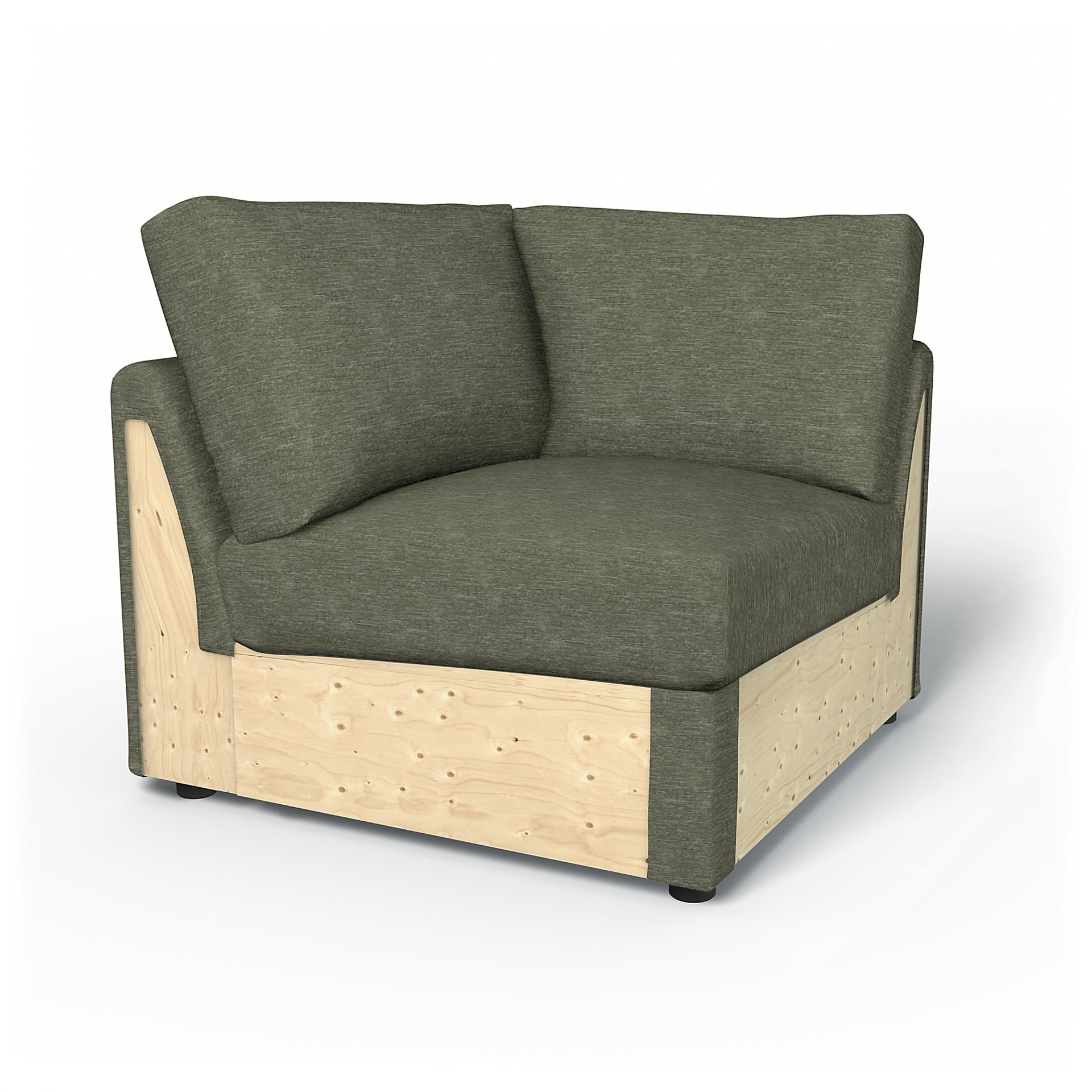 IKEA - Vimle Corner Section Cover, Green Grey, Velvet - Bemz