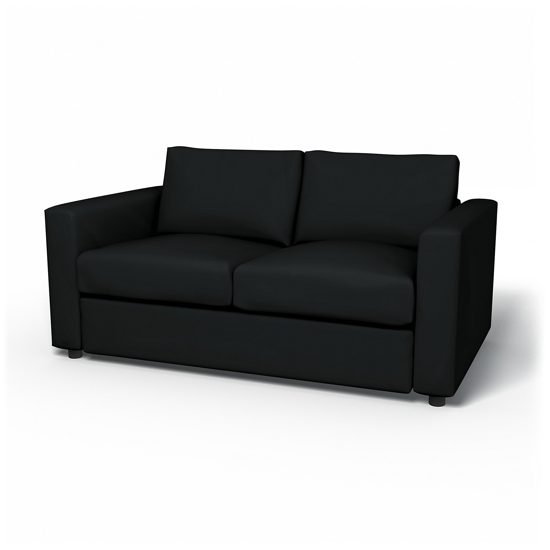 IKEA - Vimle 2 Seater Sofa Cover, Jet Black, Cotton - Bemz