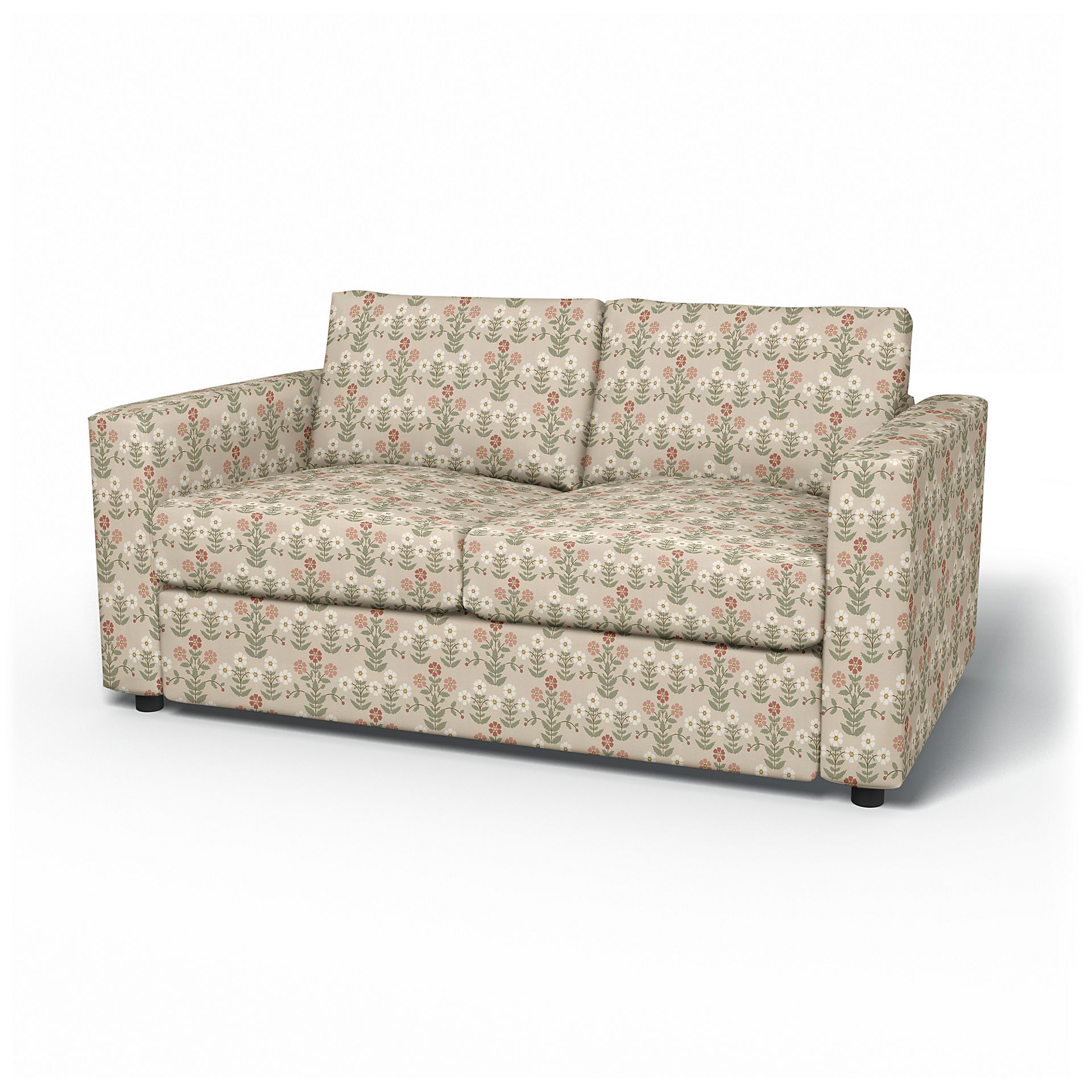 IKEA - Överdrag till Vimle 2-sitssoffa, Pink Sippor, BEMZ x BORÅSTAPETER COLLECTION - Bemz