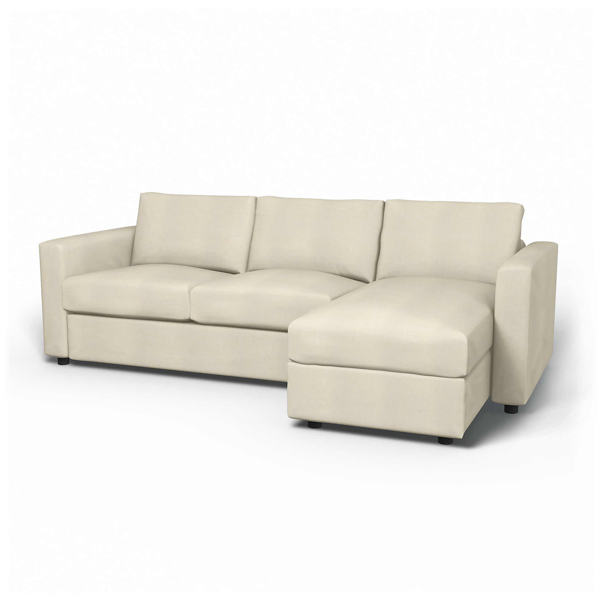 IKEA - Vimle 2 Seater Sofa with Chaise Cover, White, Linen - Bemz