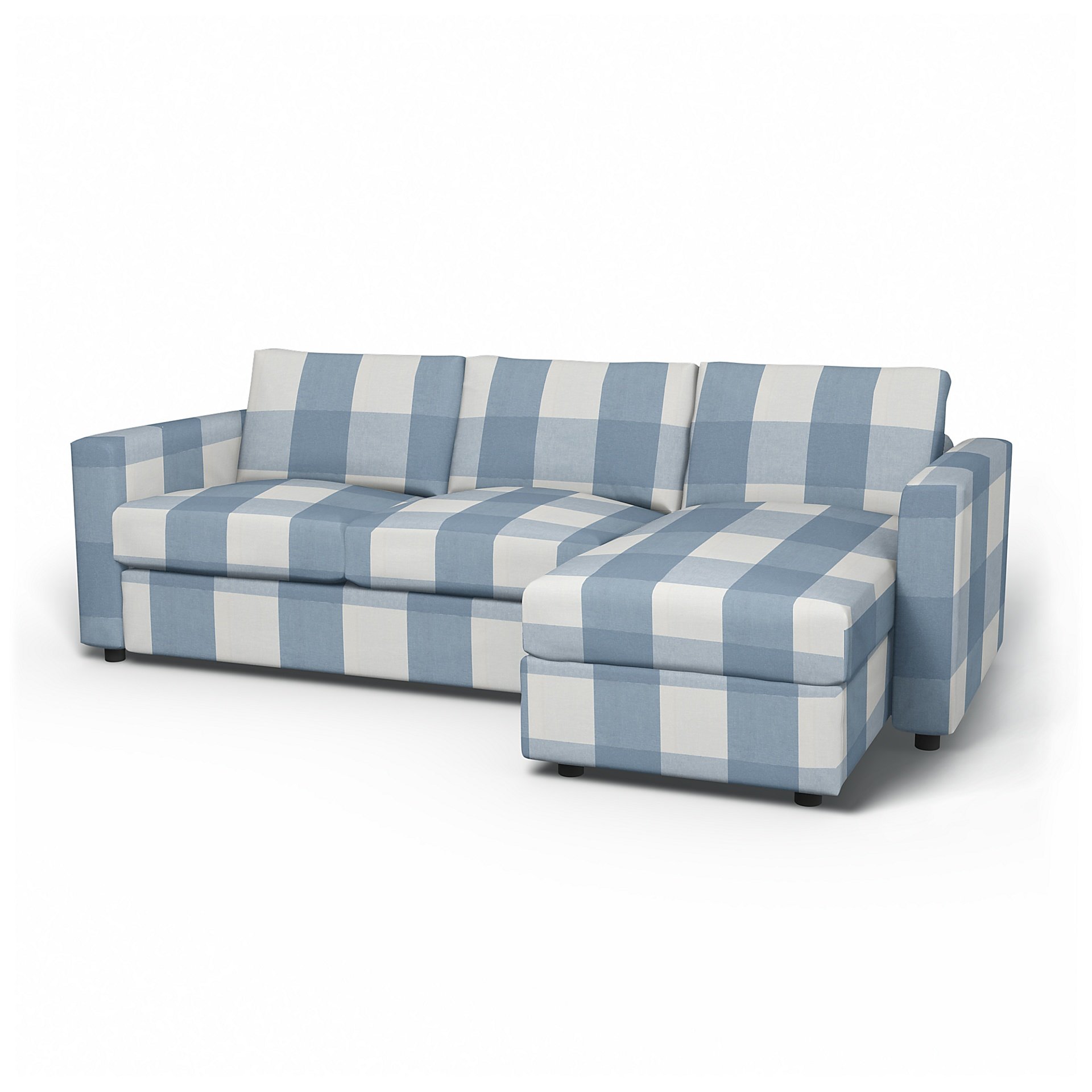 IKEA - Vimle 2 Seater Sofa with Chaise Cover, Sky Blue, Linen - Bemz