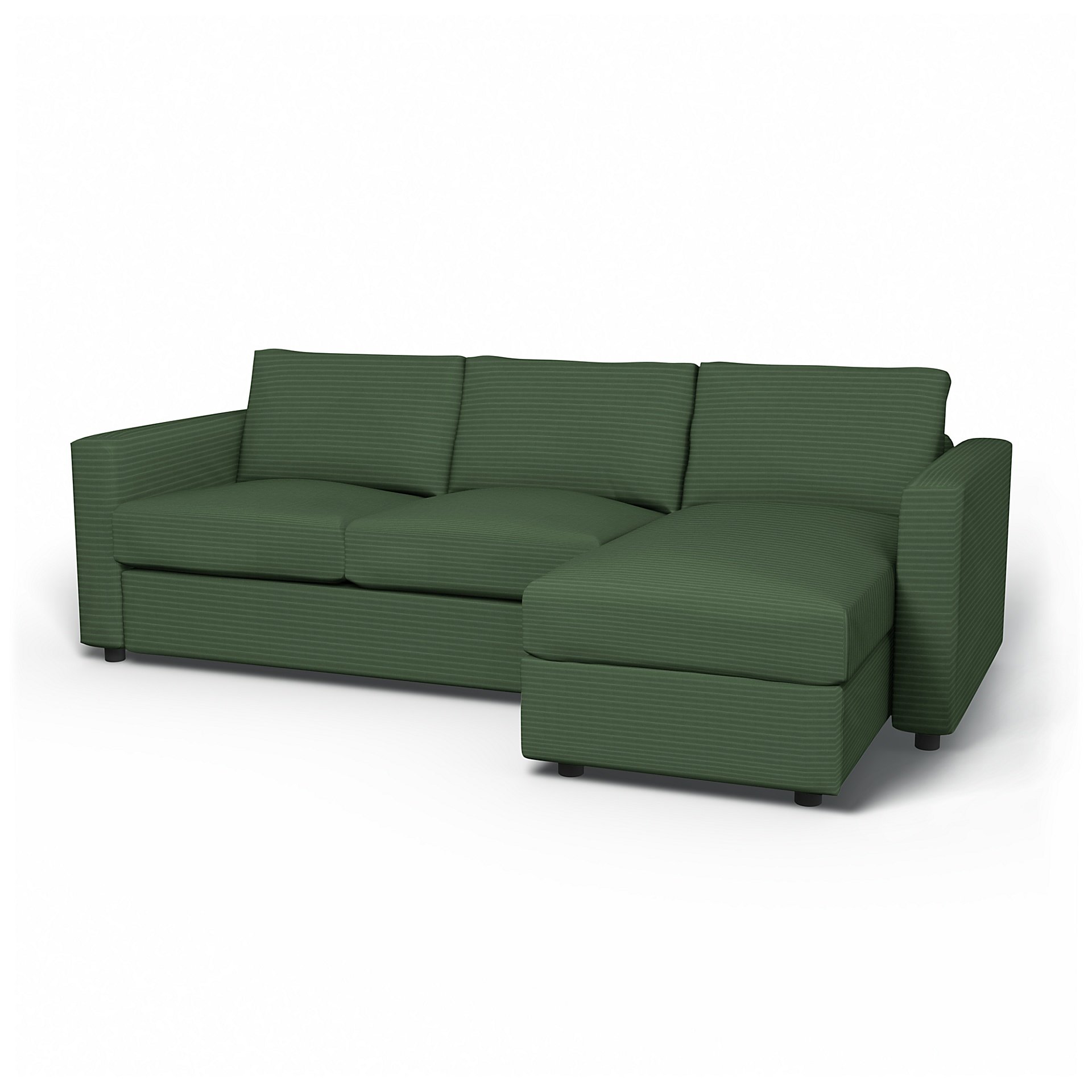 IKEA - Vimle 2 Seater Sofa with Chaise Cover, Palm Green, Corduroy - Bemz