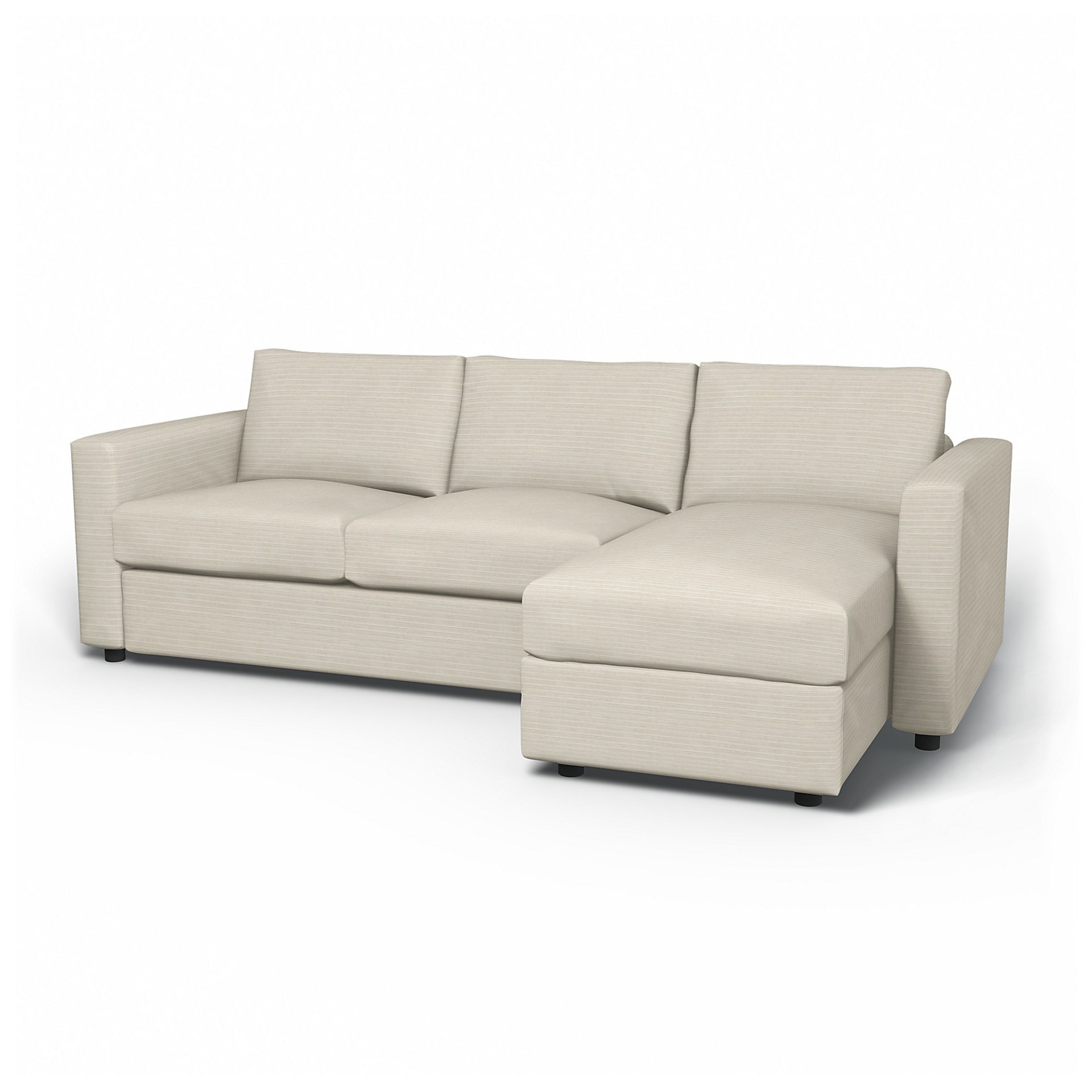 IKEA - Vimle 2 Seater Sofa with Chaise Cover, Tofu, Corduroy - Bemz