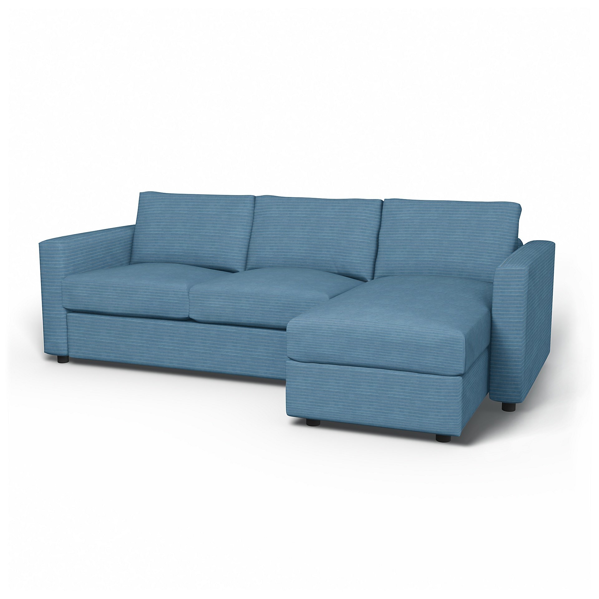 IKEA - Vimle 2 Seater Sofa with Chaise Cover, Sky Blue, Corduroy - Bemz