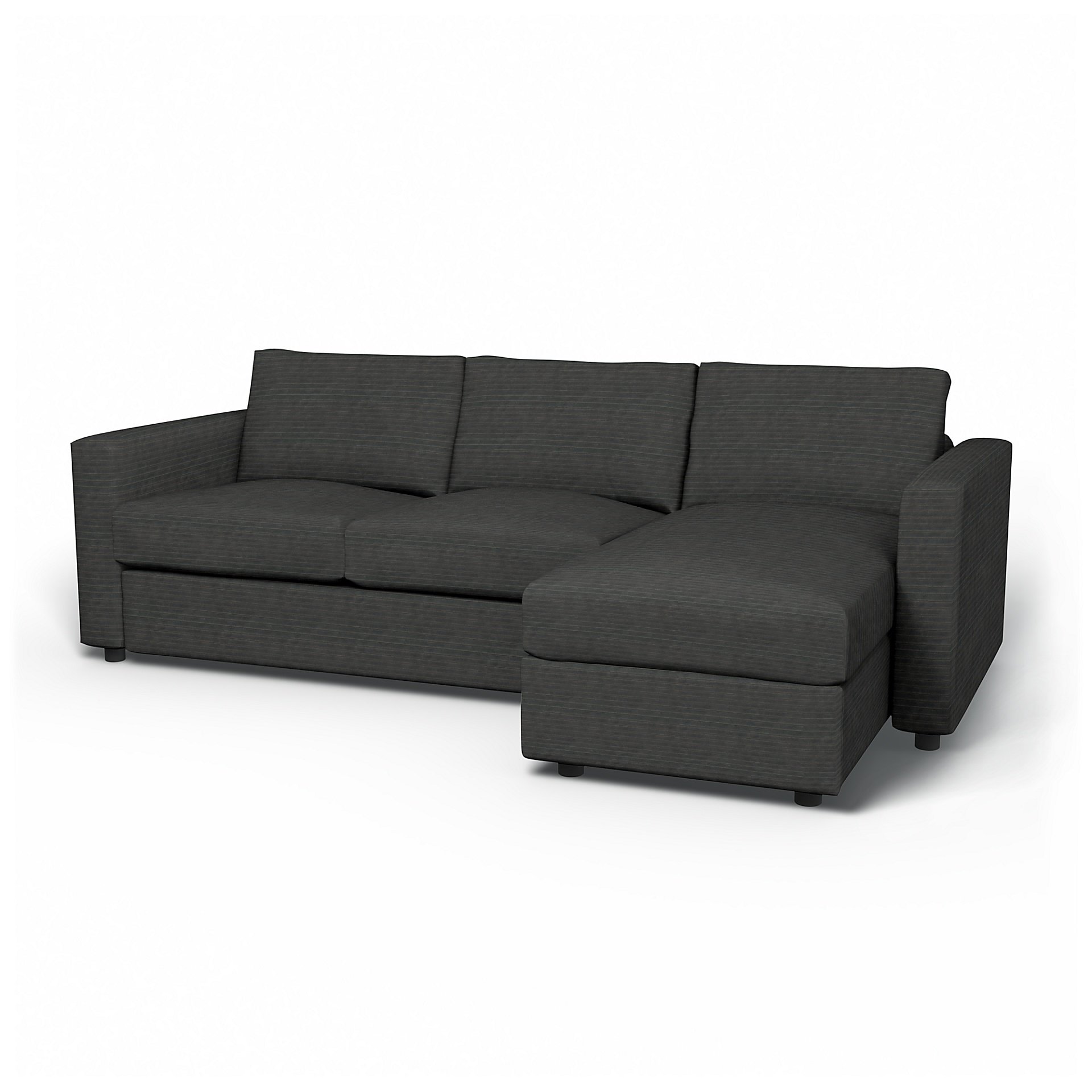 IKEA - Vimle 2 Seater Sofa with Chaise Cover, Licorice, Corduroy - Bemz