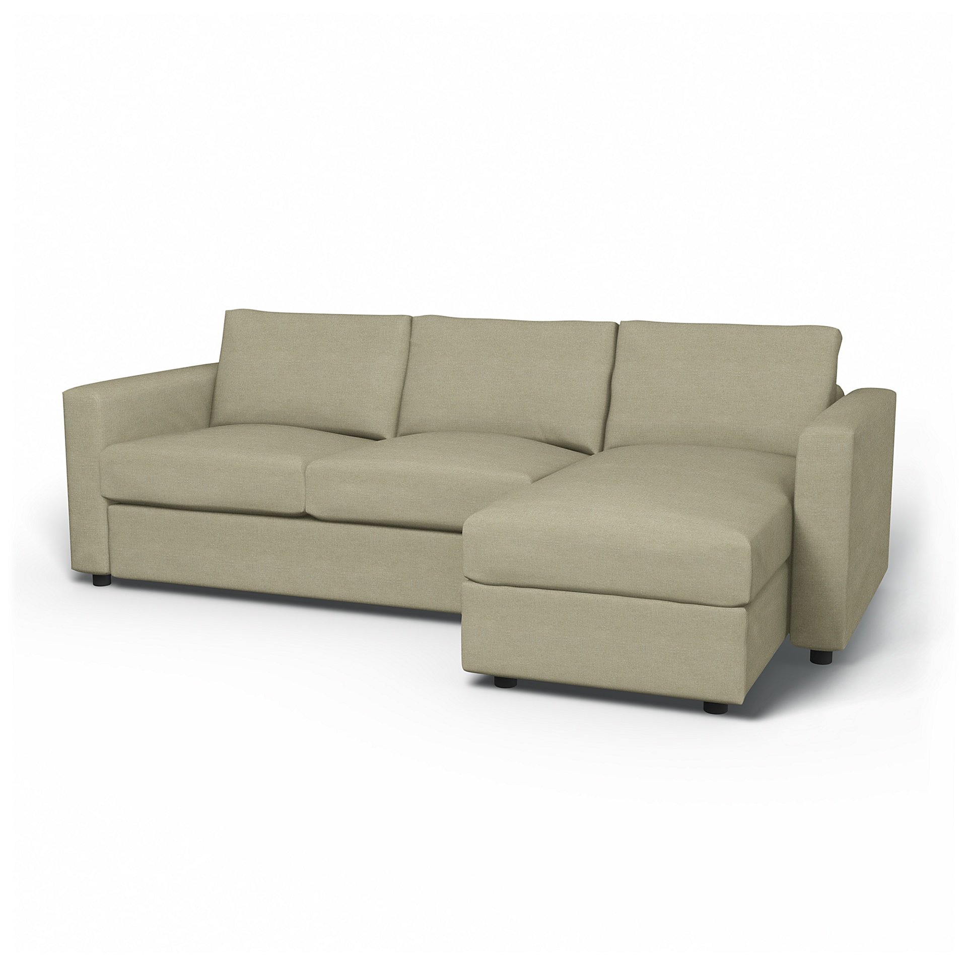 IKEA - Vimle 2 Seater Sofa with Chaise Cover, Pebble, Linen - Bemz