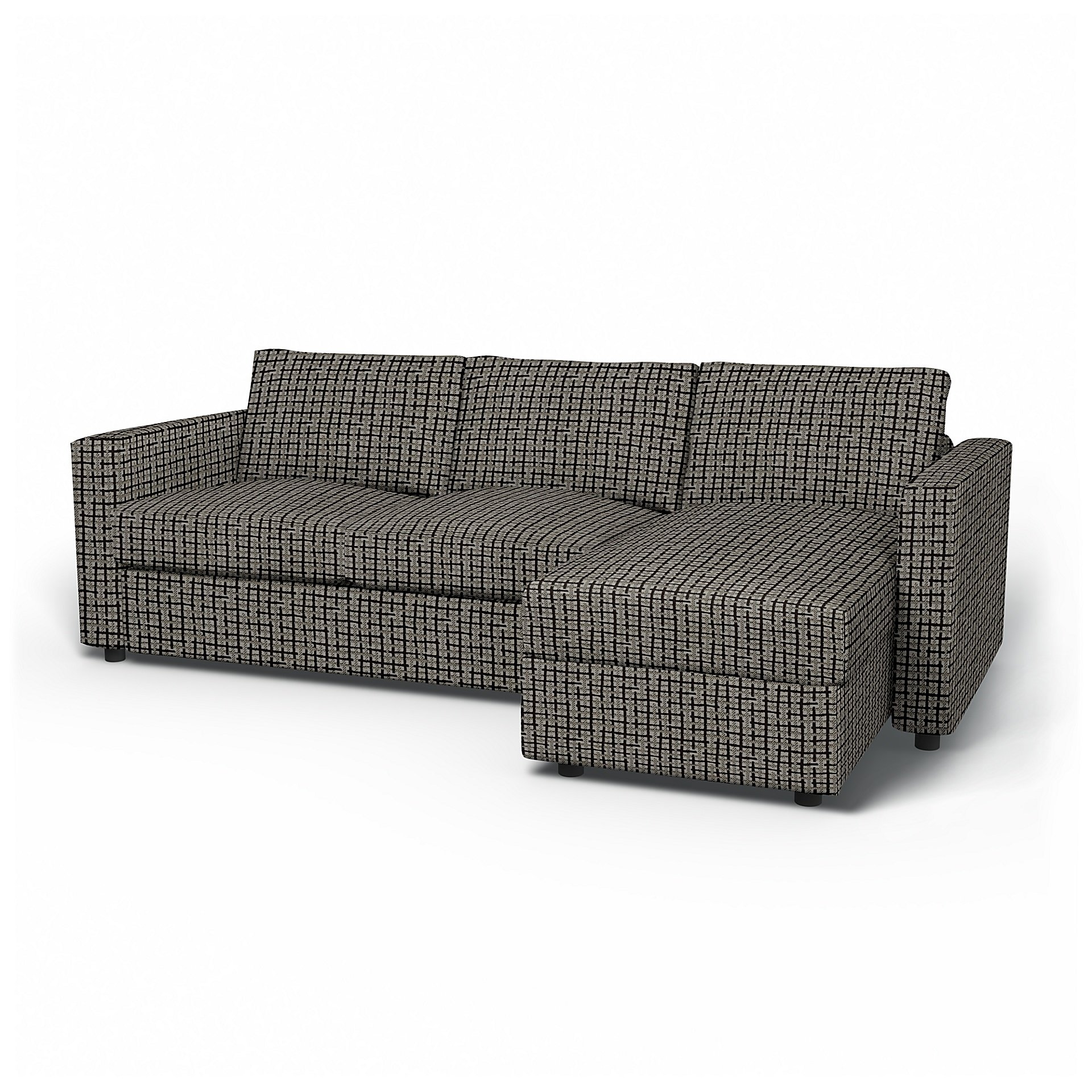 IKEA - Vimle 2 Seater Sofa with Chaise Cover, Chocolate, Velvet - Bemz