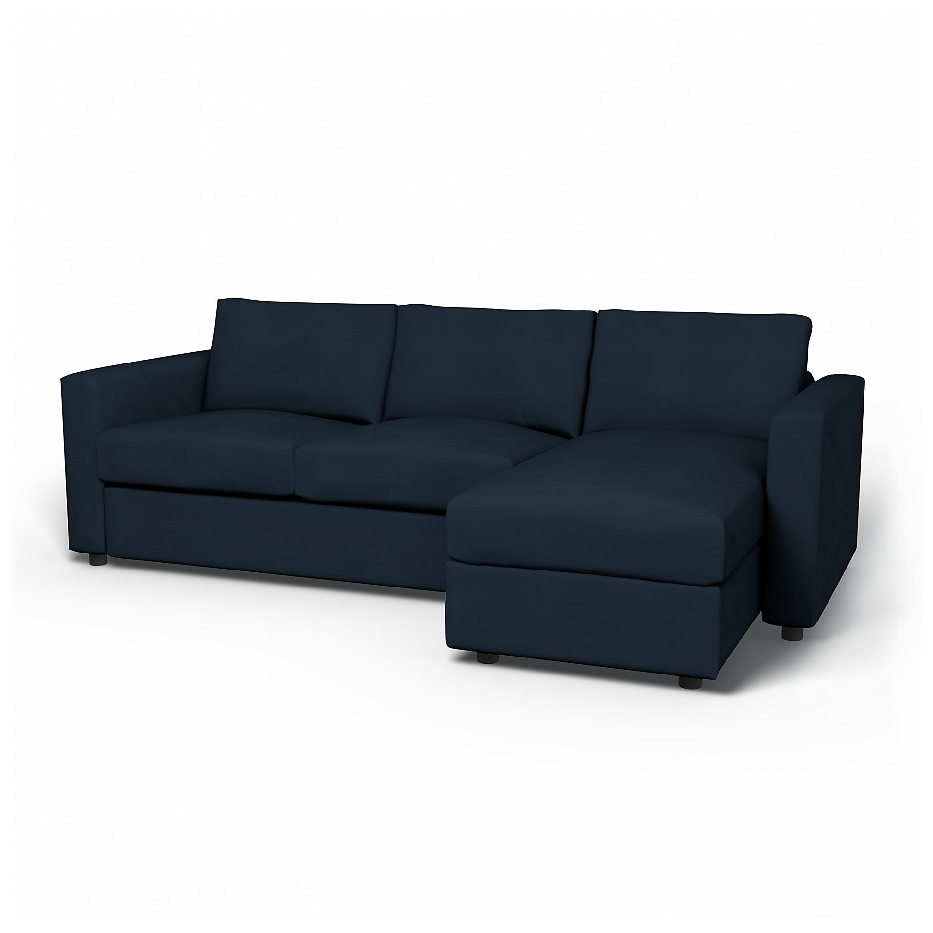 IKEA - Vimle 2 Seater Sofa with Chaise Cover, Navy Blue, Cotton - Bemz