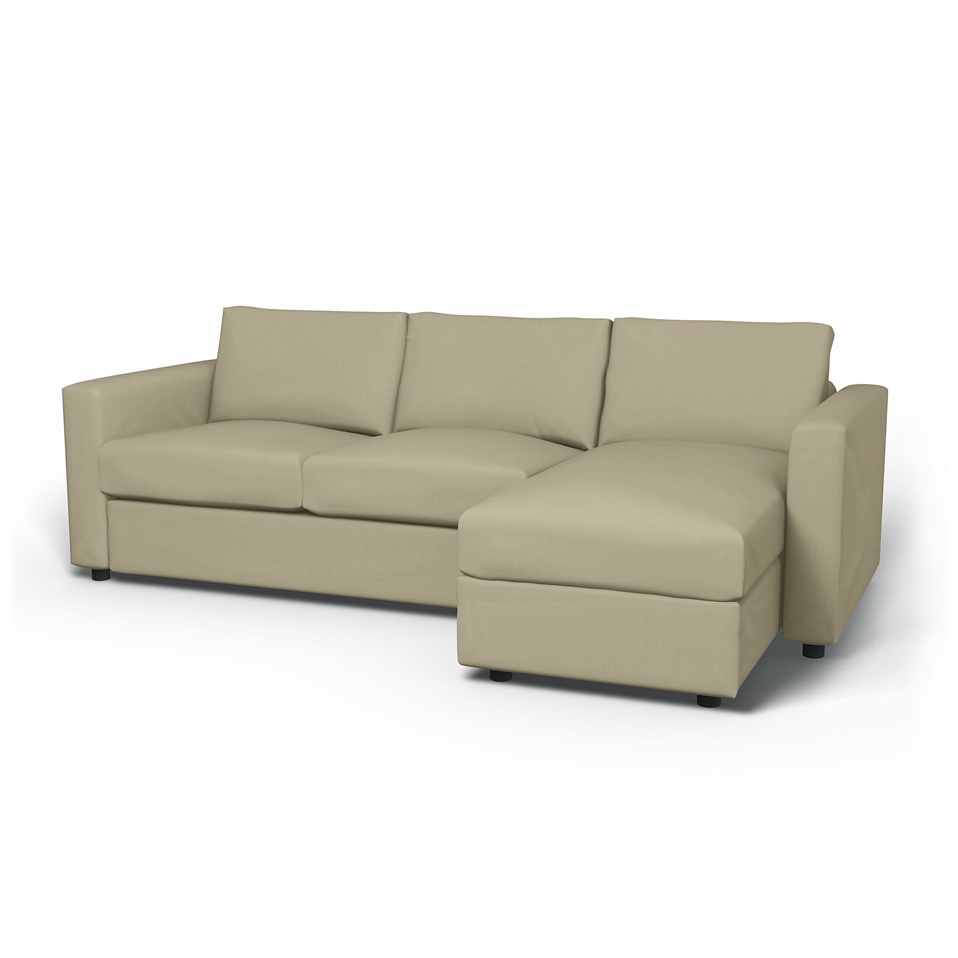 IKEA - Vimle 2 Seater Sofa with Chaise Cover, Sand Beige, Cotton - Bemz