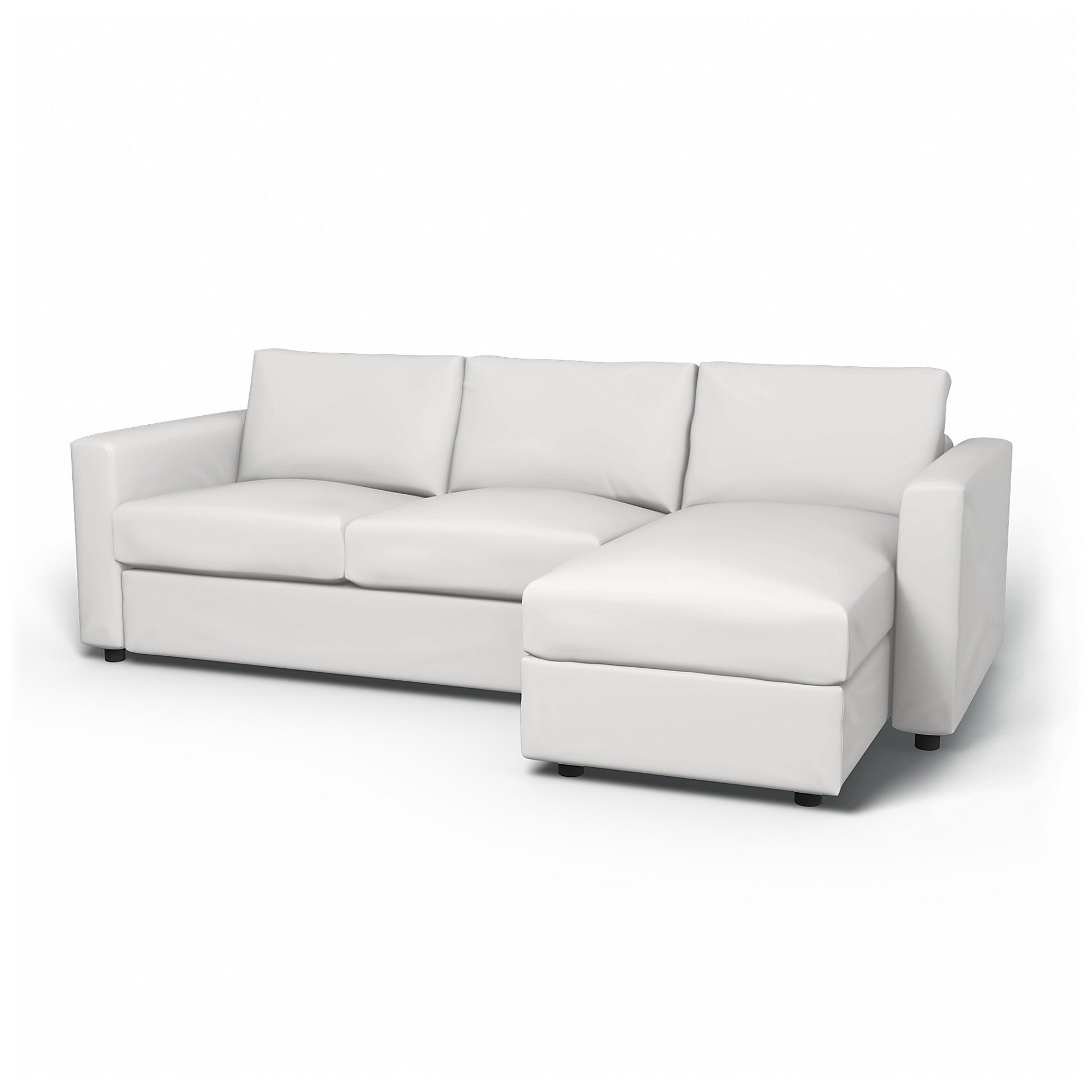 IKEA - Vimle 2 Seater Sofa with Chaise Cover, Absolute White, Cotton - Bemz